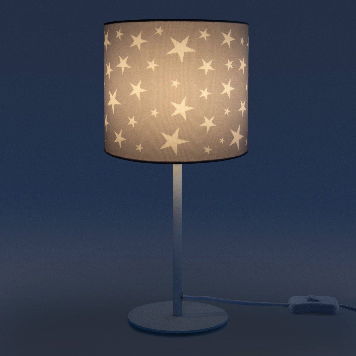 Paco Home Tischleuchte Leuchtmittel, Sternen-Motiv, 315, Tischleuchte Deko Capri Kinderlampe E14 ohne Kinderzimmer, LED