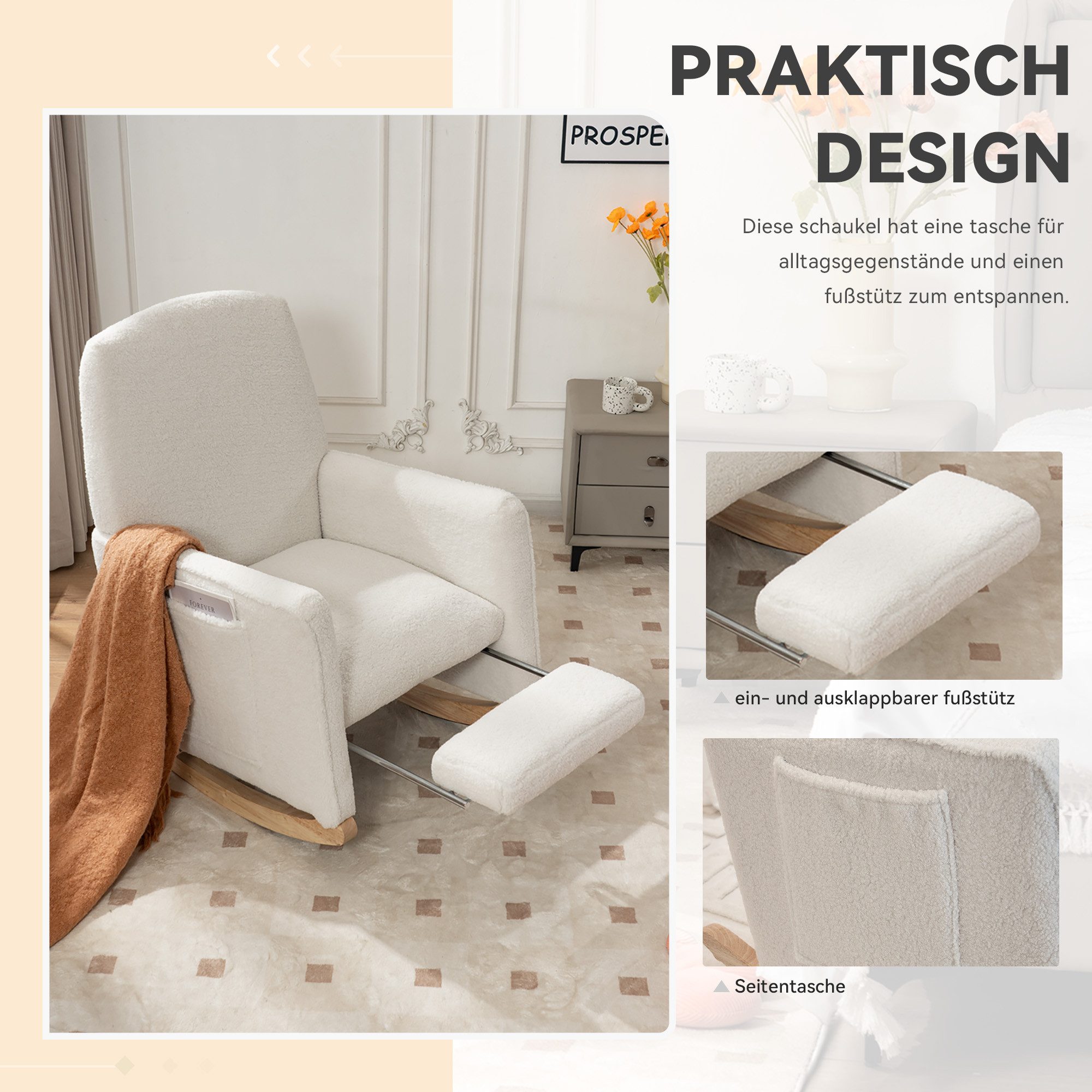 i@home Loungesessel Schaukelstuhl mit Hocker, Relaxsessel günstig online kaufen