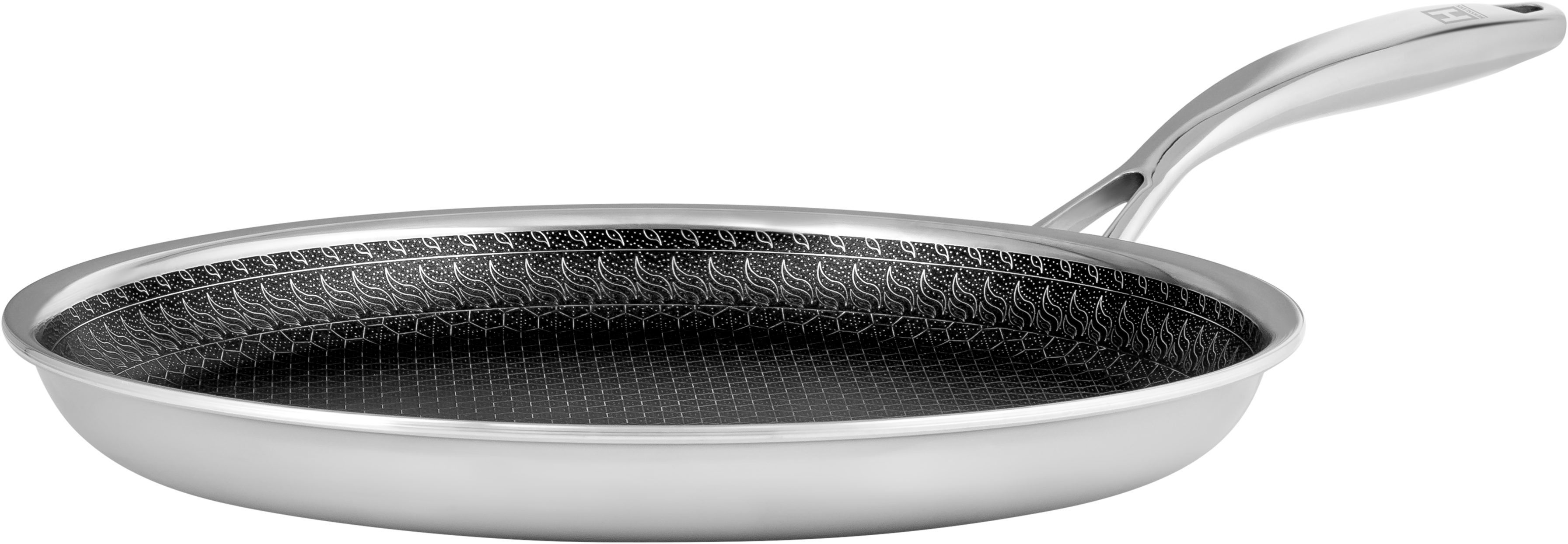 HENSSLERS Crêpepfanne HENSSLERS Crêpe- und Frühstückspfanne 26 cm, Edelstahl (1-tlg), Omlet-Pfanne mit Wabenstruktur