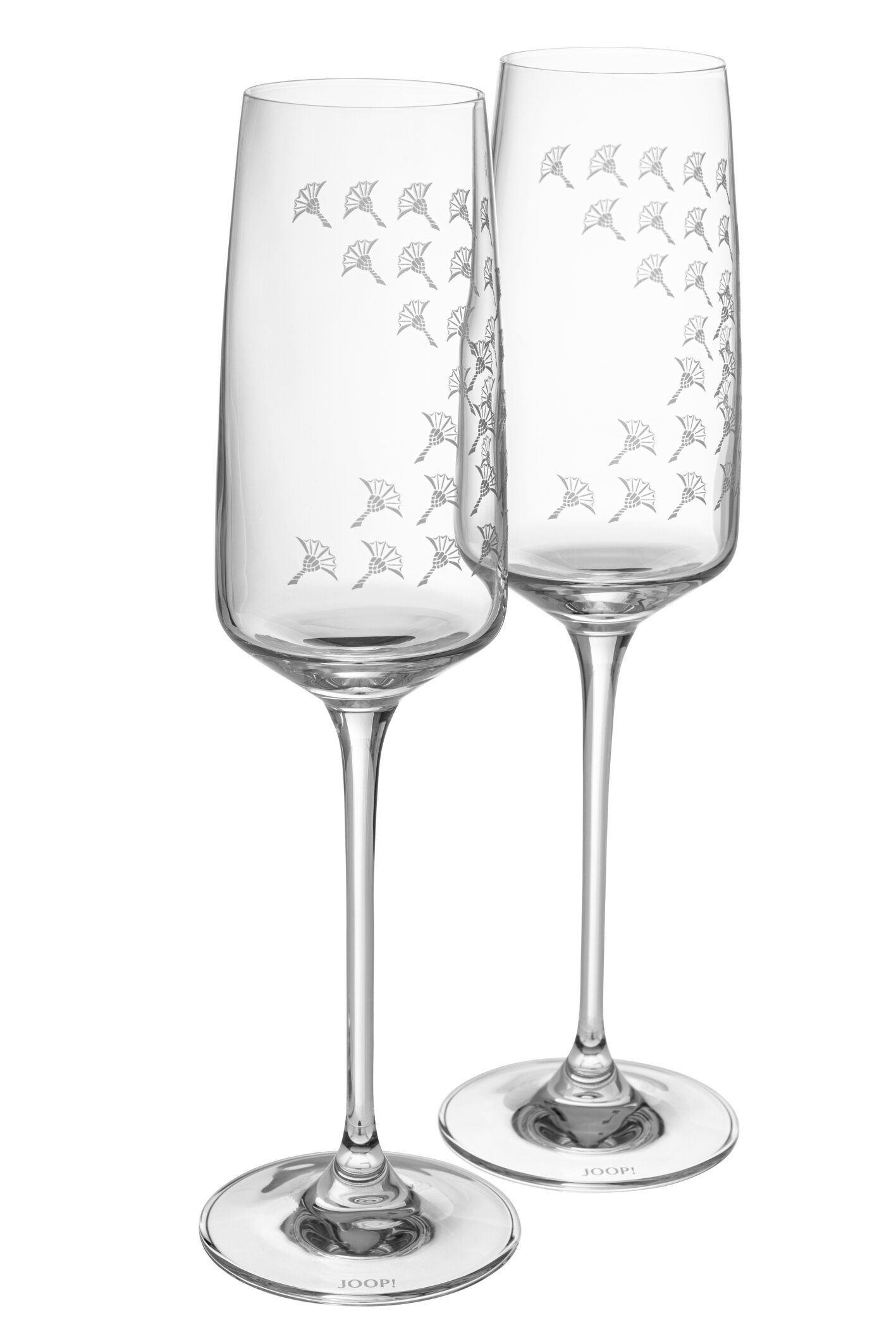 JOOP! Sektglas JOOP! LIVING - FADED CORNFLOWER Champagnerglas 2er Set, Glas