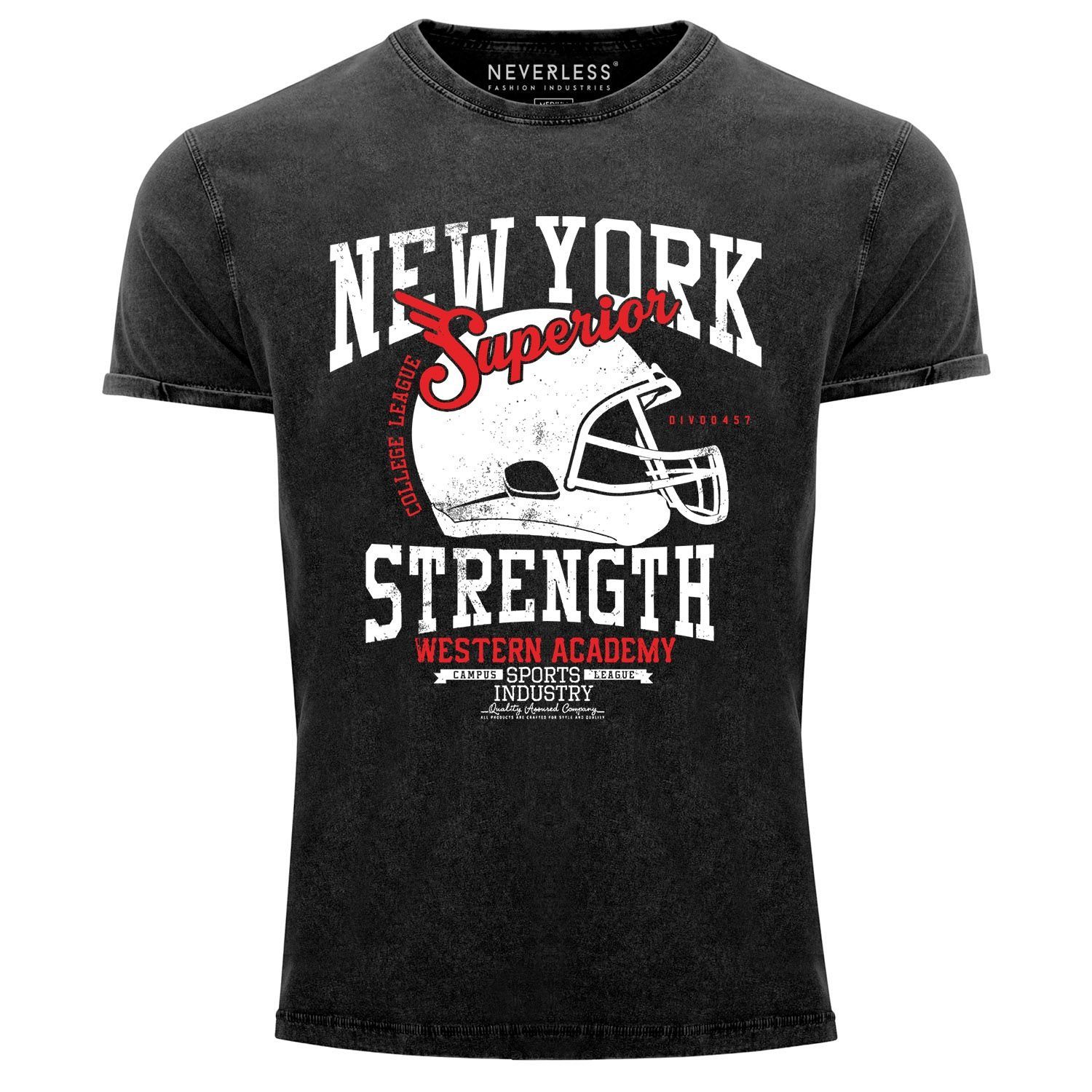 Neverless Print-Shirt Cooles Angesagtes Herren T-Shirt Vintage Shirt New York Football mit Print
