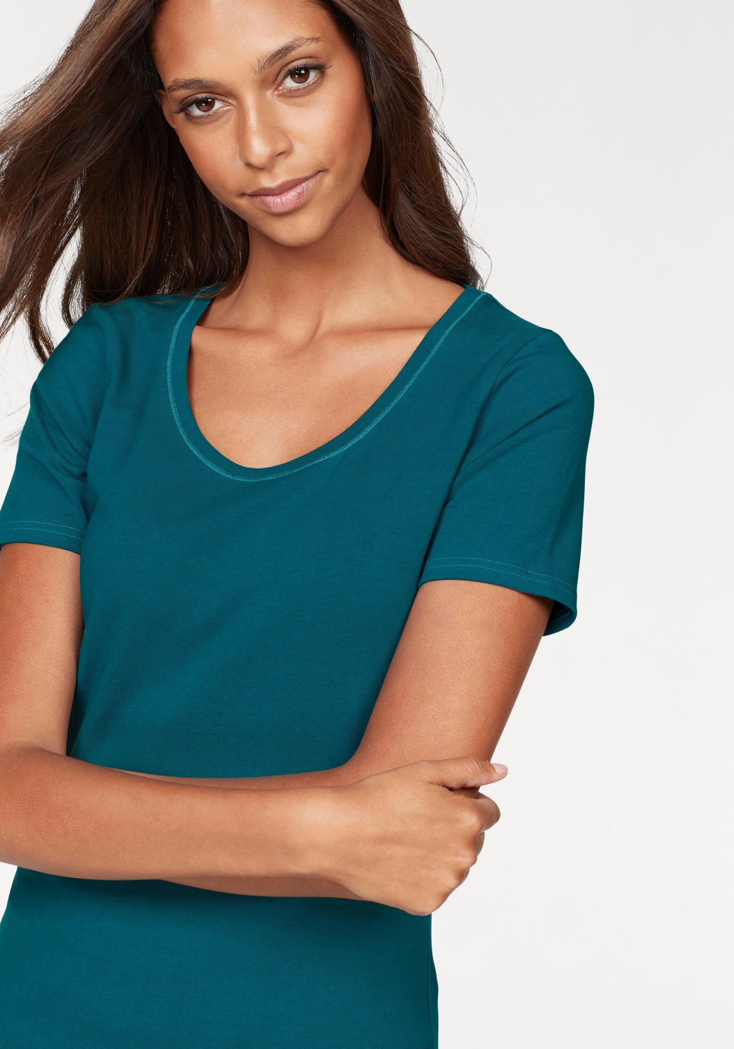 Vivance by Lascana T-Shirt (2er-Pack) aus elastischer Baumwoll-Qualität – Bild 4 von 5