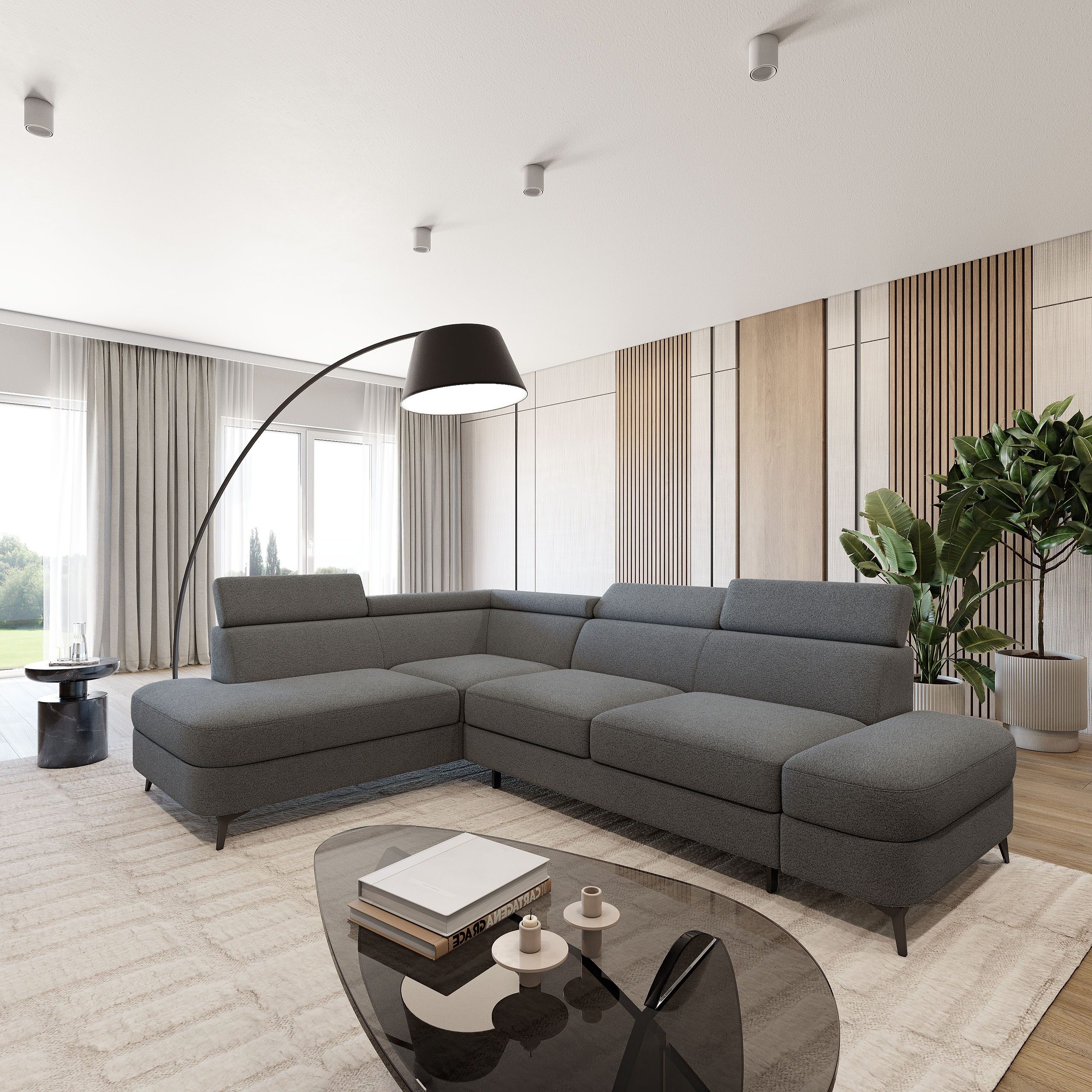 Masseno Ecksofa AVISE mit Schlaffunktion L-Form, Sofa mit Bettkasten