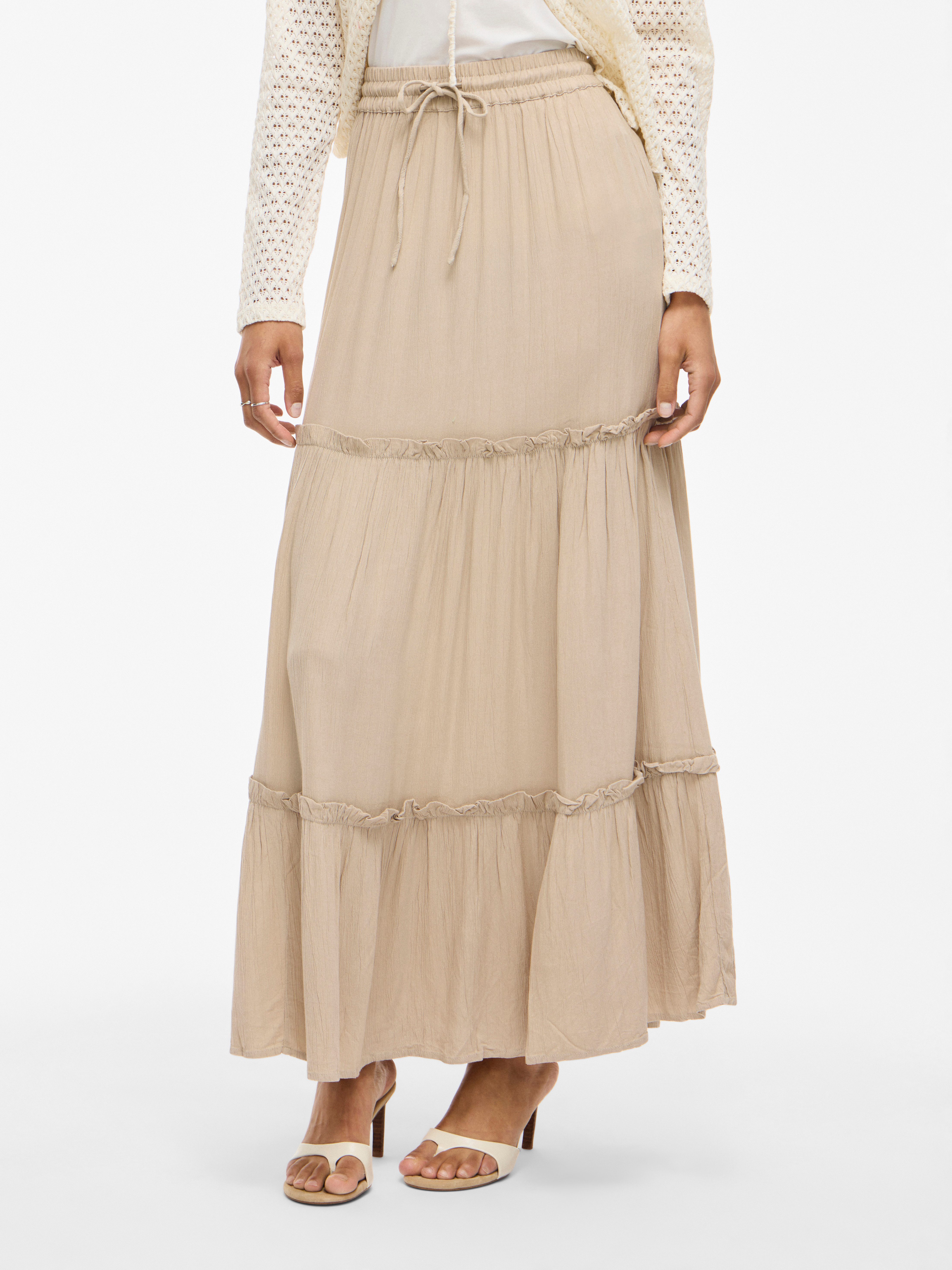Vila Maxirock VIMESA HW MAXI SKIRT - NOOS mit Rüschen