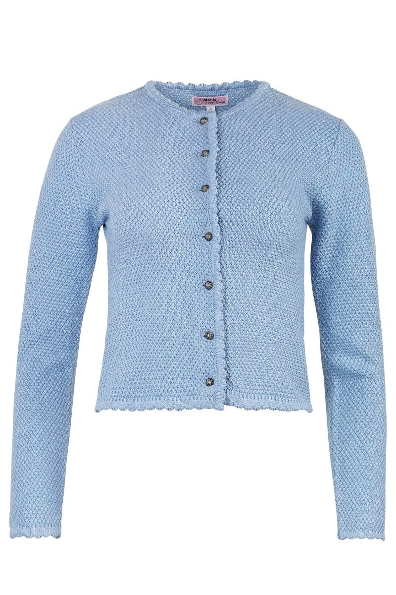 MarJo Trachtenstrickjacke Trachten Strickjacke - VILSECK II - malve, himmelblau