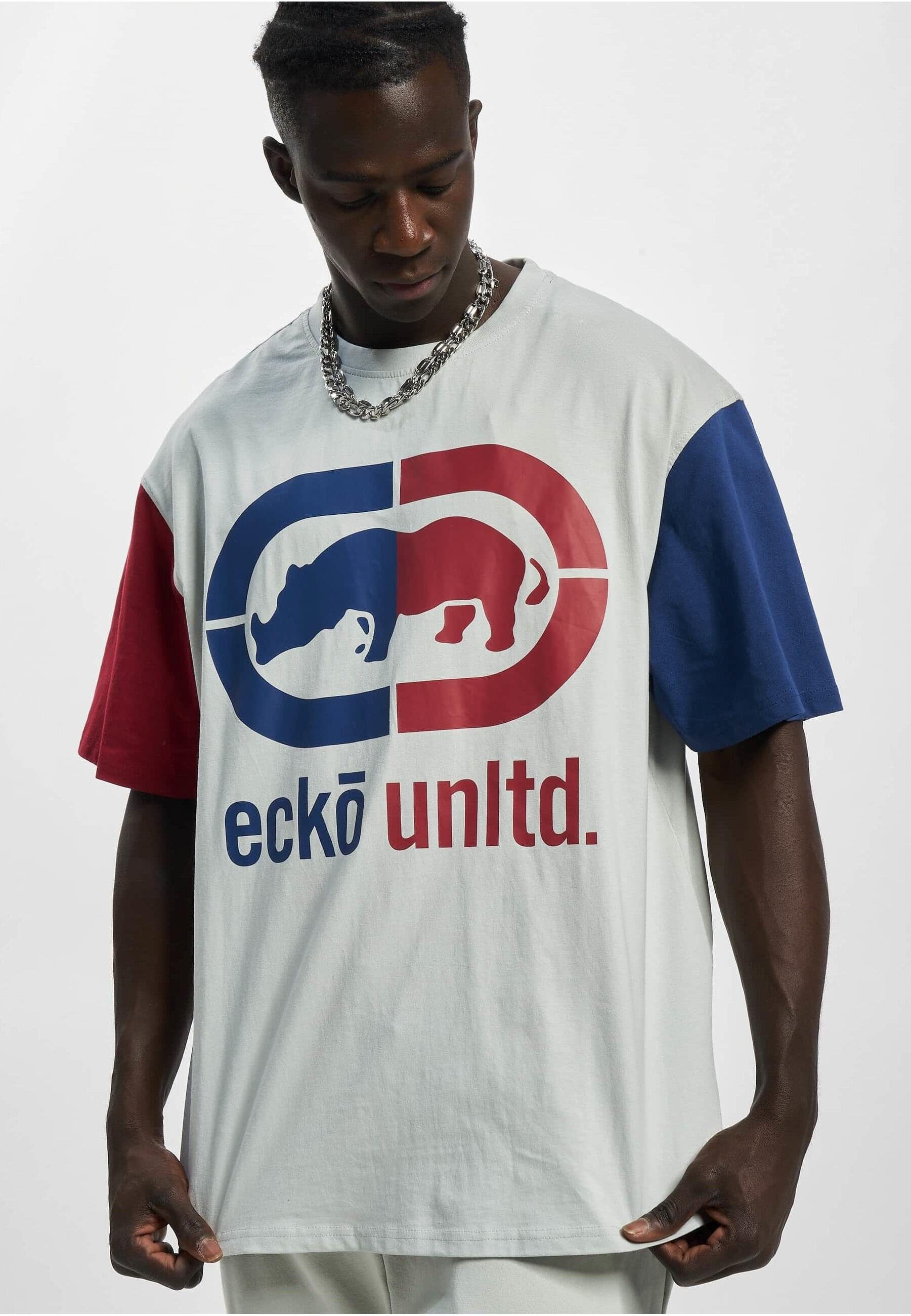 Ecko Unltd. T-Shirt Herren Unltd. T-Shirt (1-tlg) Grande grey/red/blue Ecko