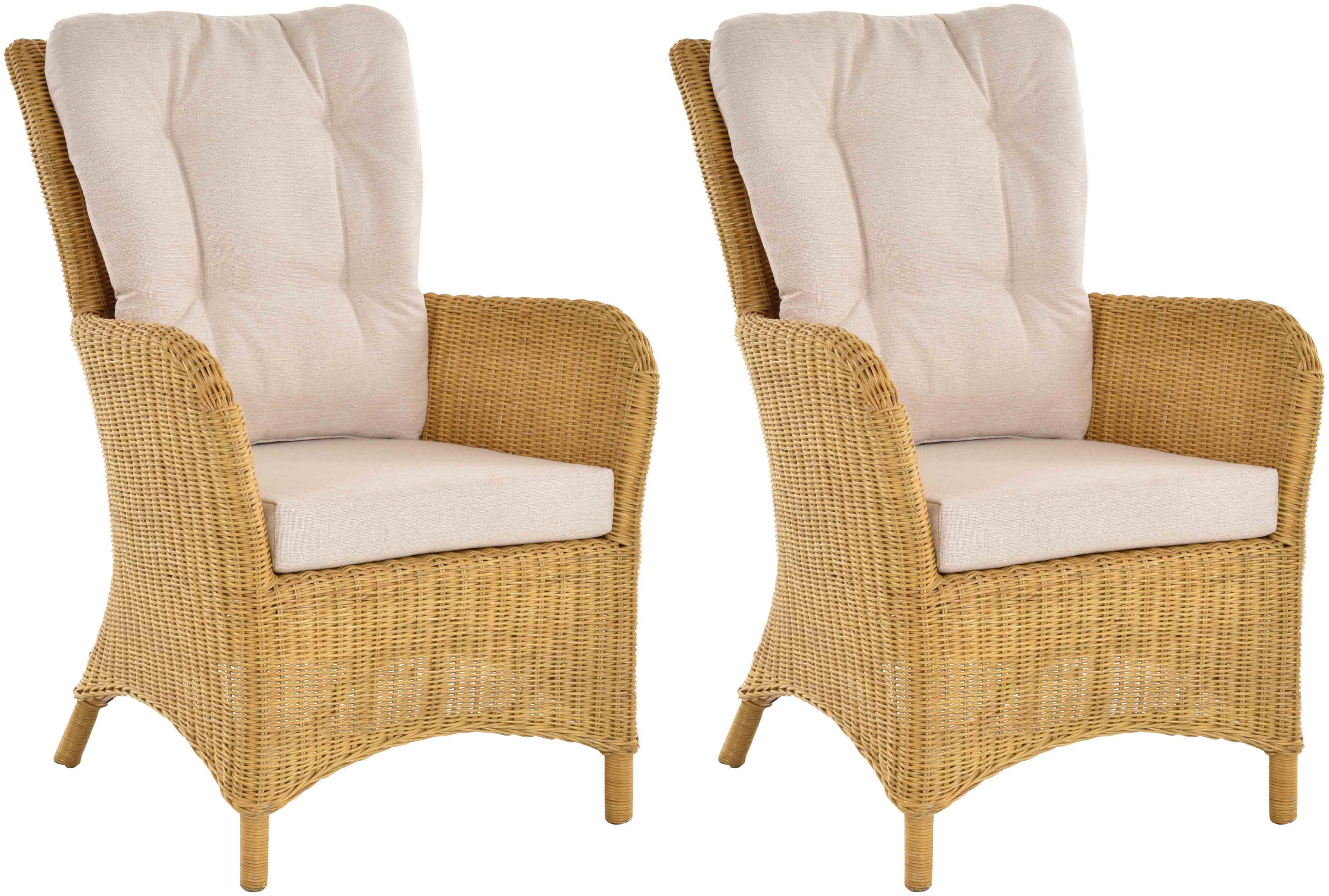 Krines Home Ohrensessel 2er Set Moderner Rattan Wintergartensessel mit hoher Rückenlehne (2er-Set, 2-St., 2er-Set), Ohrenbackensessel Sessel Esszimmer mit Armlehne