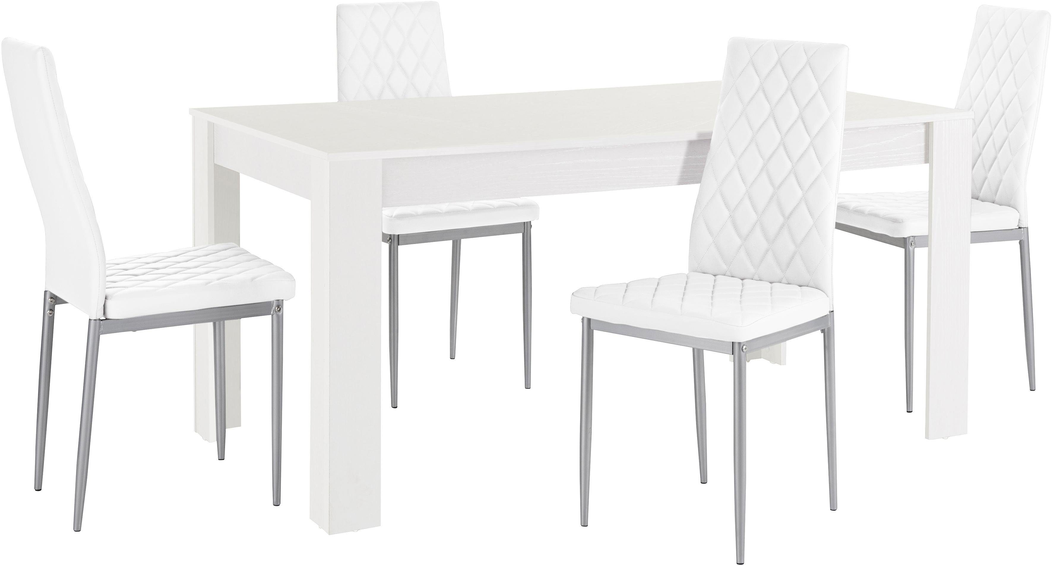 OTTO home Essgruppe Lynn160/Brooke, (Set, 5-tlg), Tisch mit 4 Stühlen