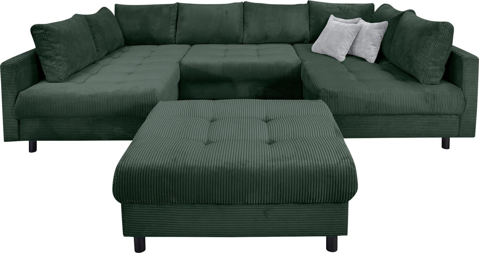 Home affaire Wohnlandschaft "Toni U-Form", (Cord-Bezug), mit zwei gleich gr günstig online kaufen