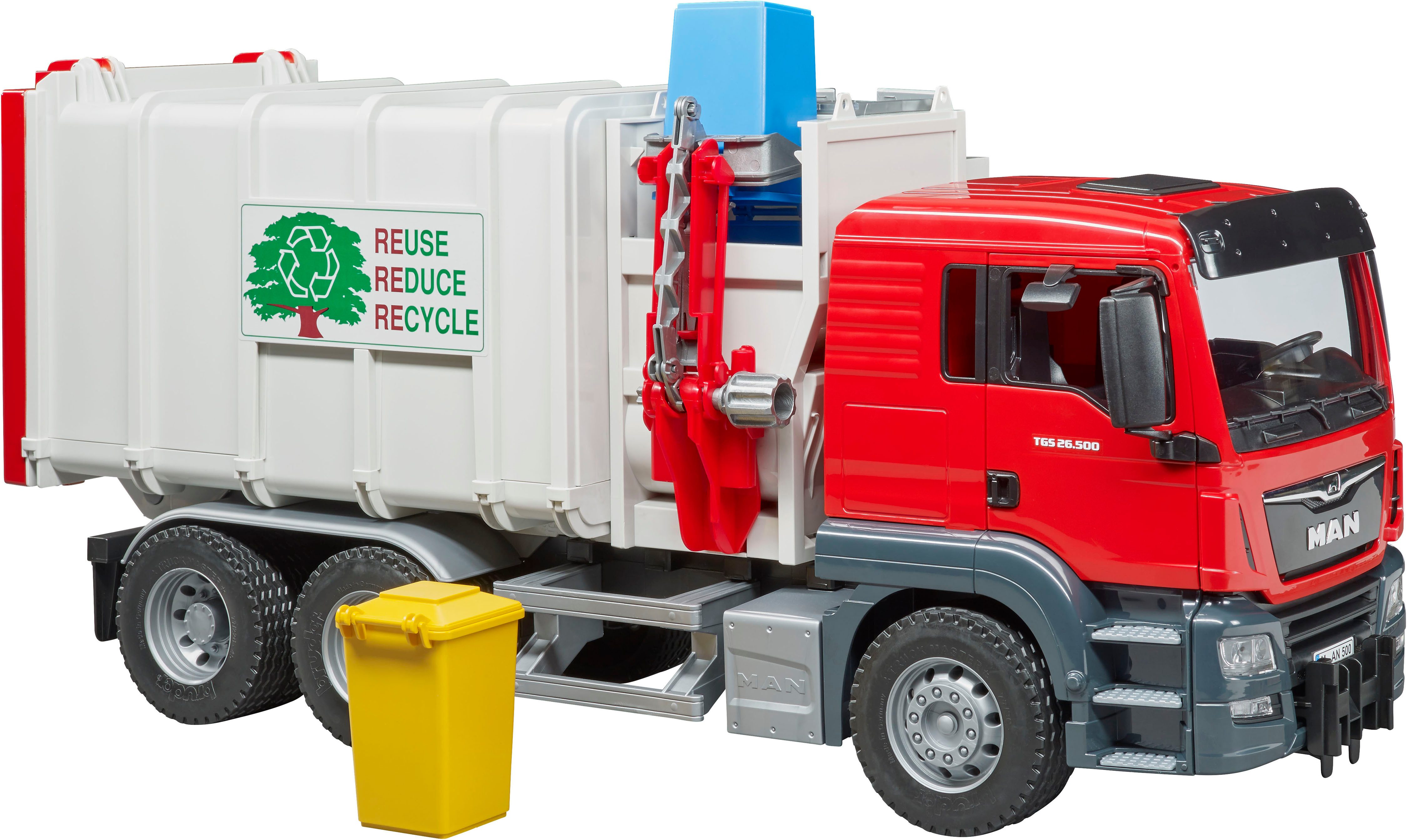Bruder® Spielzeug-Müllwagen MAN TGS Seitenlader Müll-LKW (03761), Made in Europe