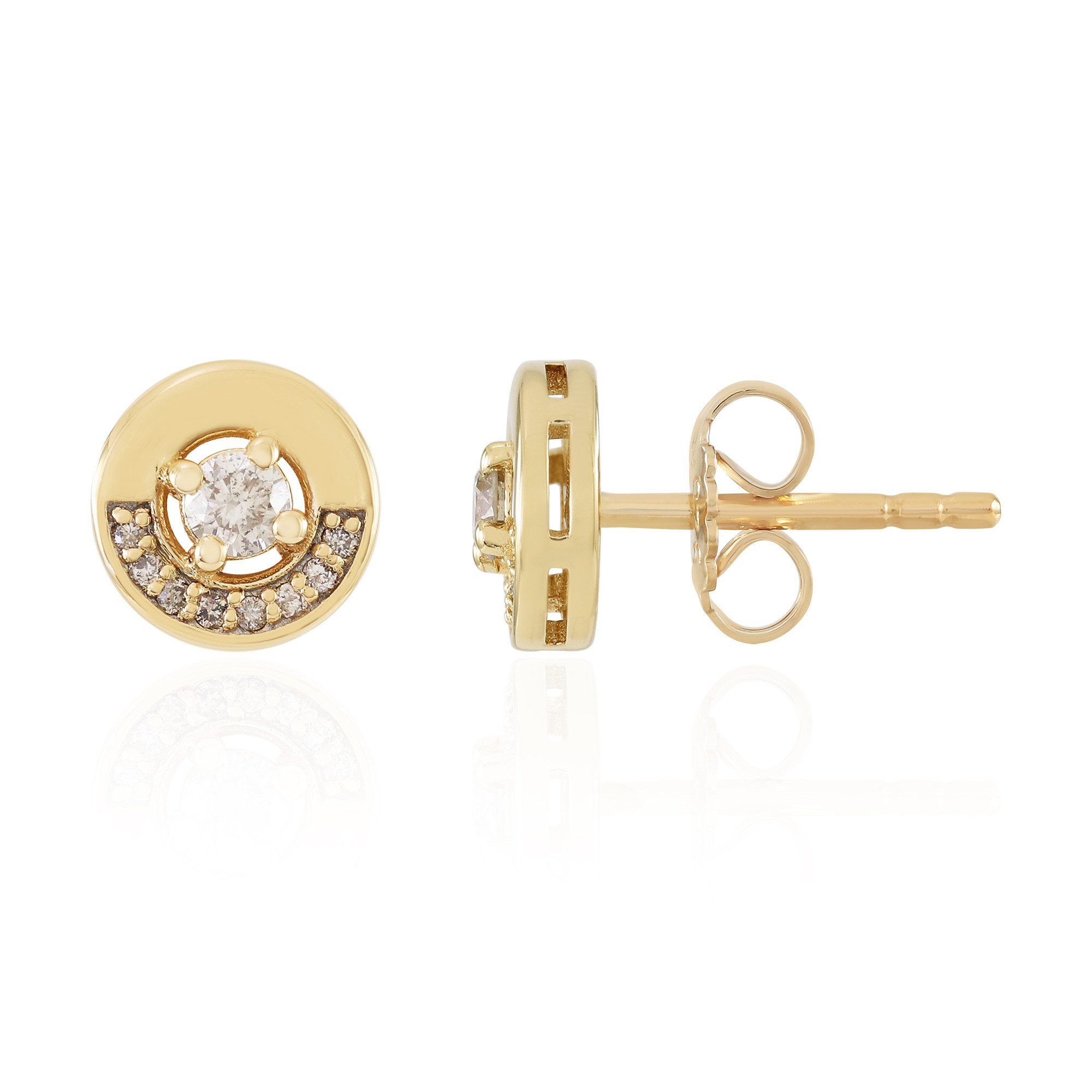 Cavill Ohrring-Set Schicke, vergoldete Silberohrringe mit Schokoladen- und Diamantmotiven (2-tlg)