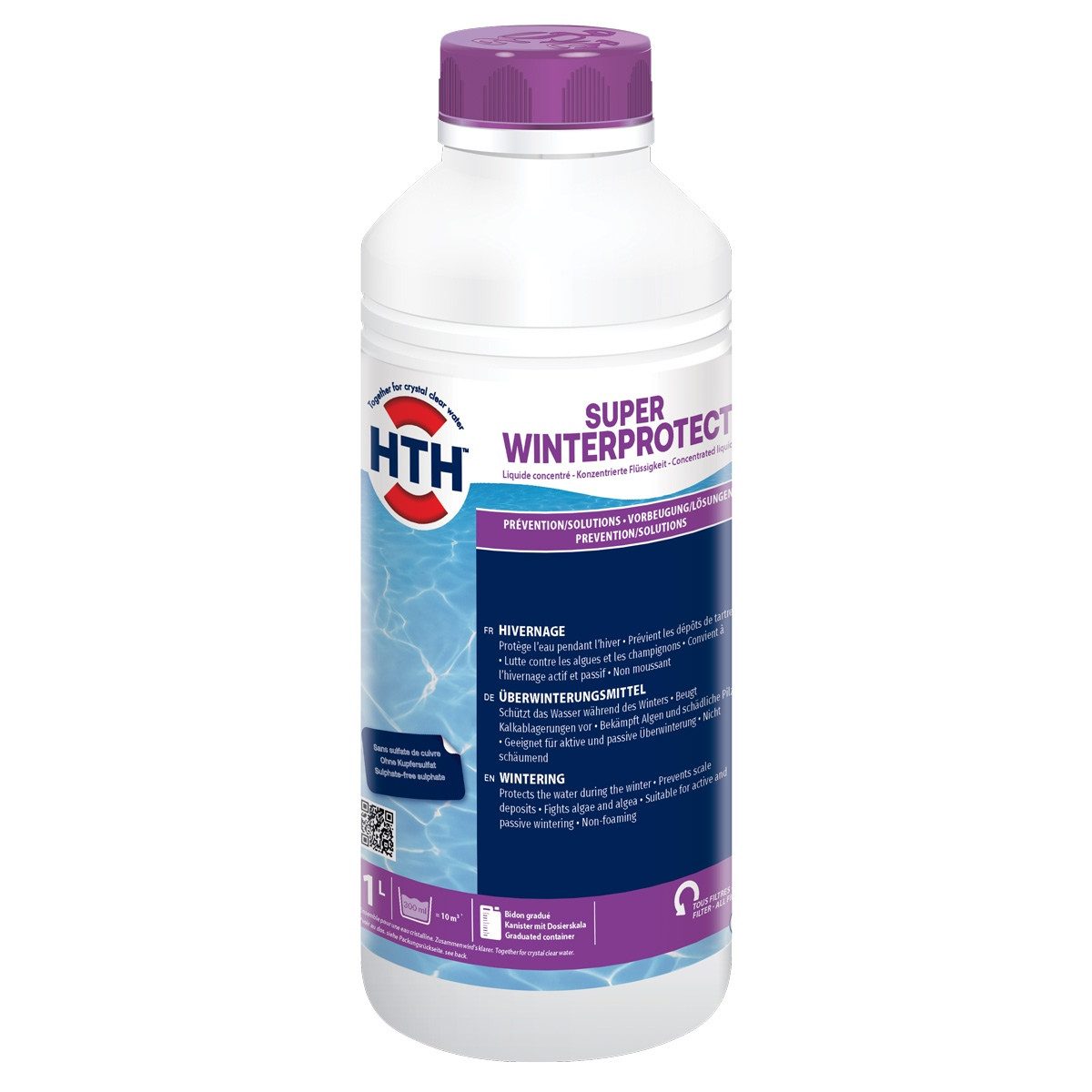 HTH Обслуживание бассейна Super Winterprotect 1 Liter Wintermittel Algezid präventiv schaumfrei