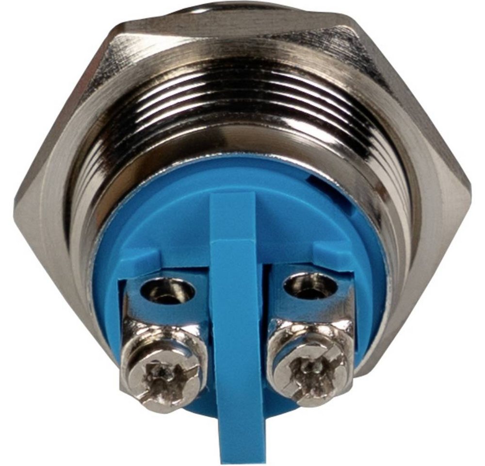 Thumbnail - Joy-it Schalter Rostfreier Stahltaster, IP65.3A/250V, PA66, rund, Einbau, Frontring Metall, mit Gewinde