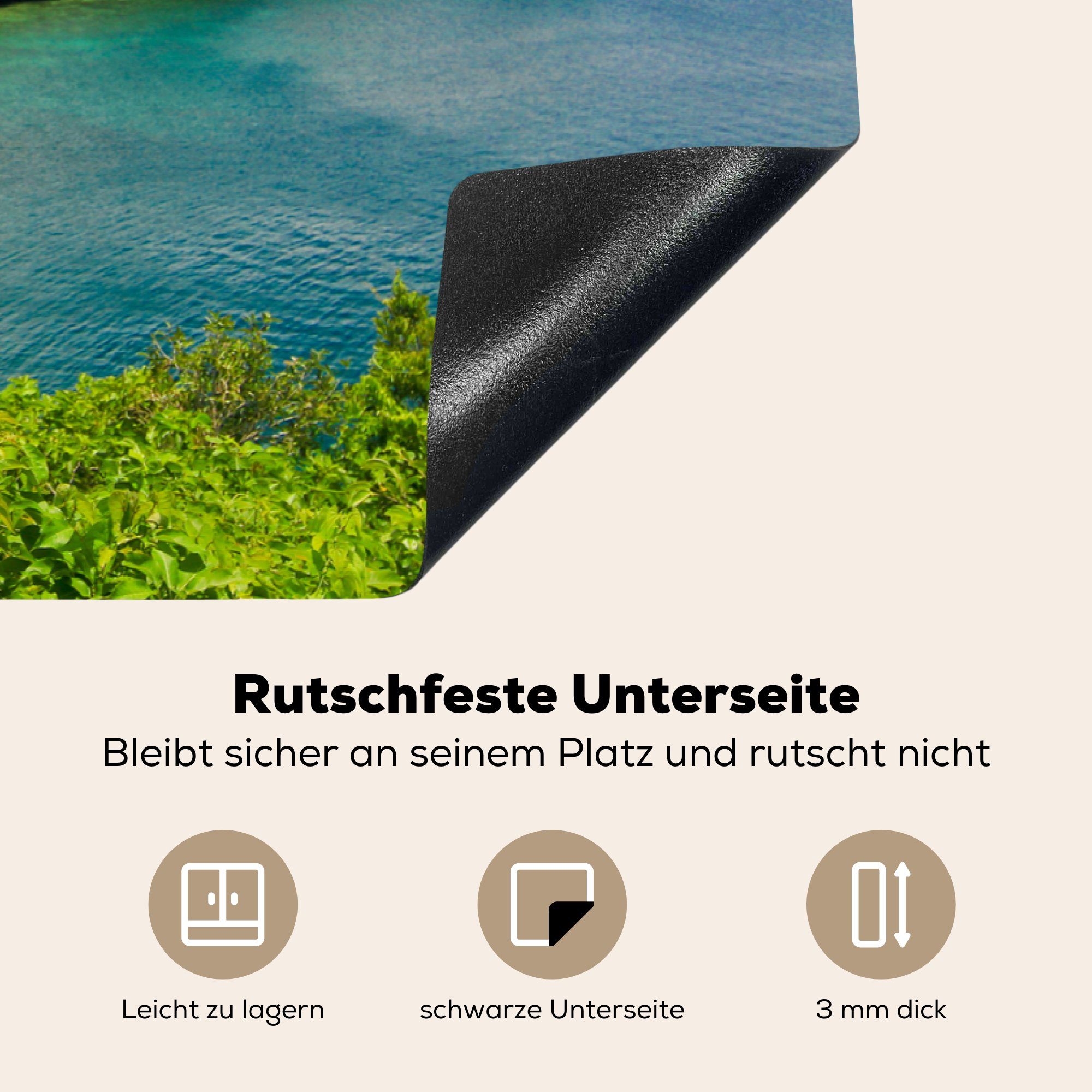 Schutz (1 cm, küche, für Nationalpark Philippinen, Herdblende-/Abdeckplatte Vinyl, Ceranfeldabdeckung MuchoWow Induktionskochfeld auf tlg), 81x52 die den