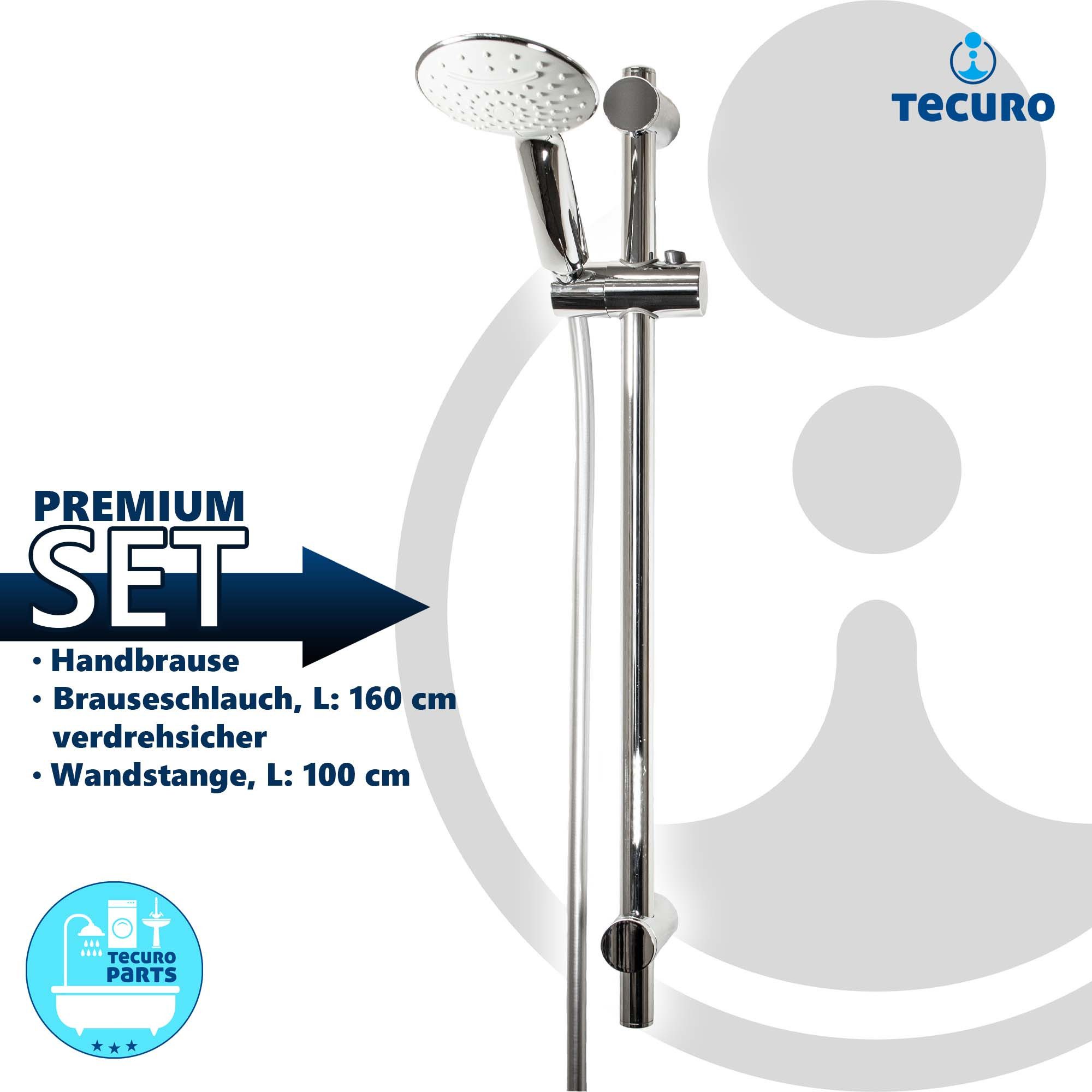 tecuro Brausegarnitur Brauseset ew-120R - mit 2 Funktionen, Brauseschlauch 160 cm