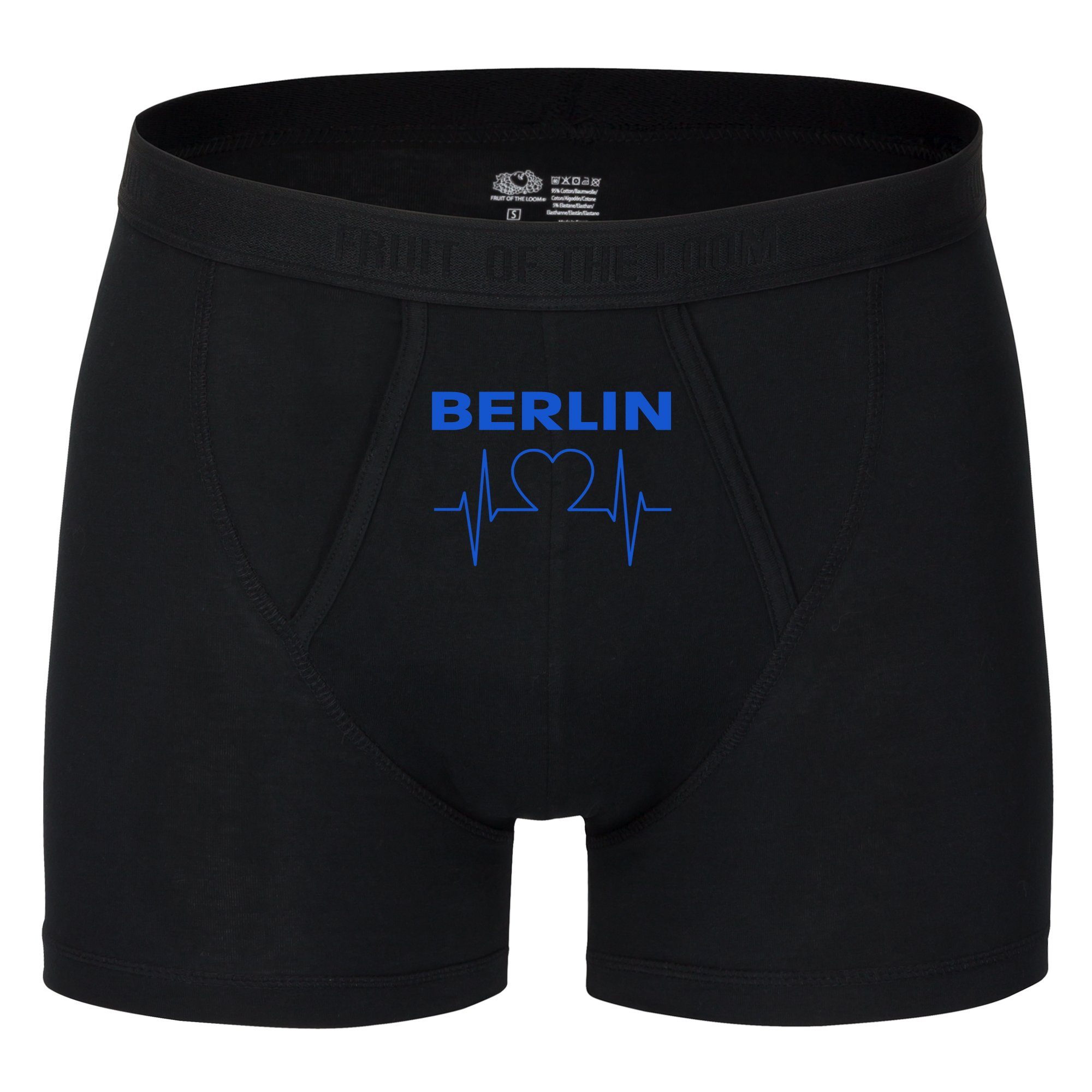 multifanshop Boxershorts Berlin blau - Herzschlag - Unterwäsche