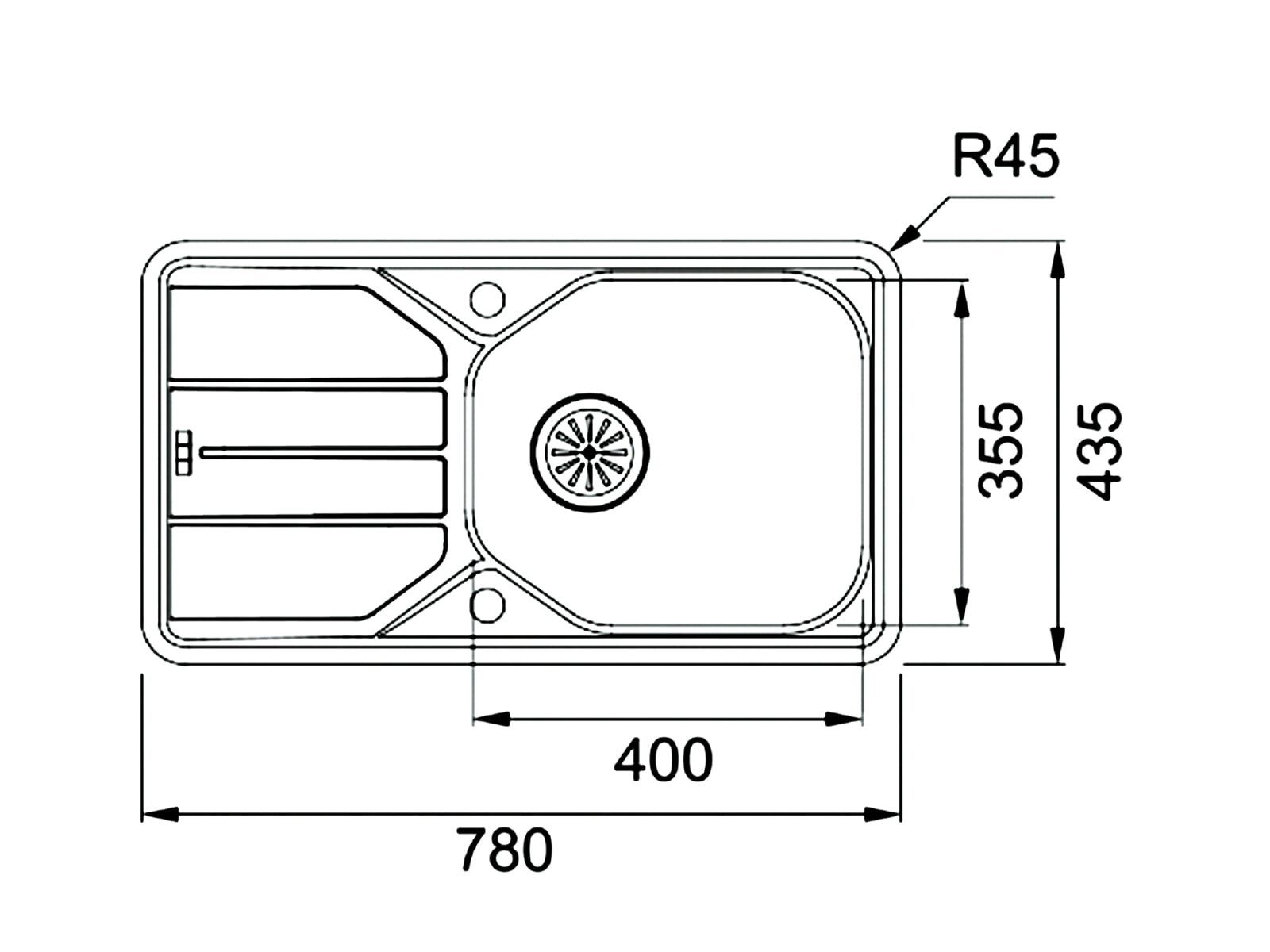 FRANKE Edelstahlspüle, rechteckig, 78/44 cm, (1 St)