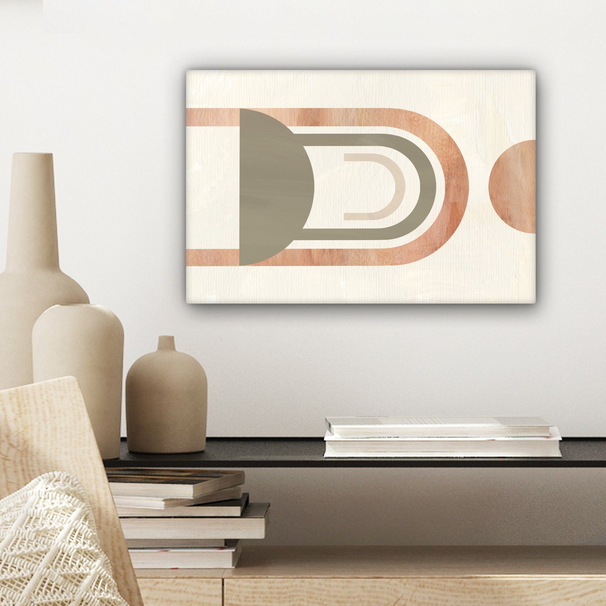 OneMillionCanvasses® Leinwandbild Kreis - Design, 30x20 cm Leinwandbilder, - (1 Aufhängefertig, Wanddeko, Wandbild St), Abstrakt