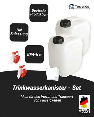 Trevendo Kanister 2er-Set Wasserkanister 5 Liter, lebensmittelecht