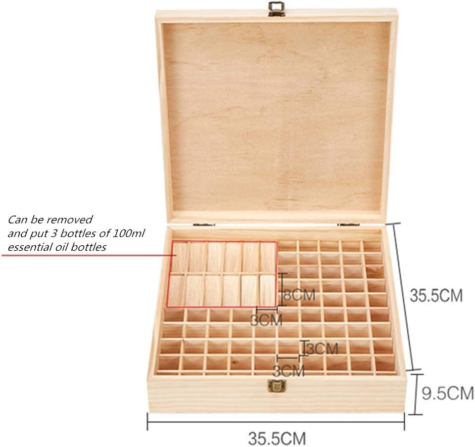 FELIXLEO Duschvorhangklammer 85 Löcher Aufbewahrungbox Tragbar Holz Aromatherapie Geschenk-Box