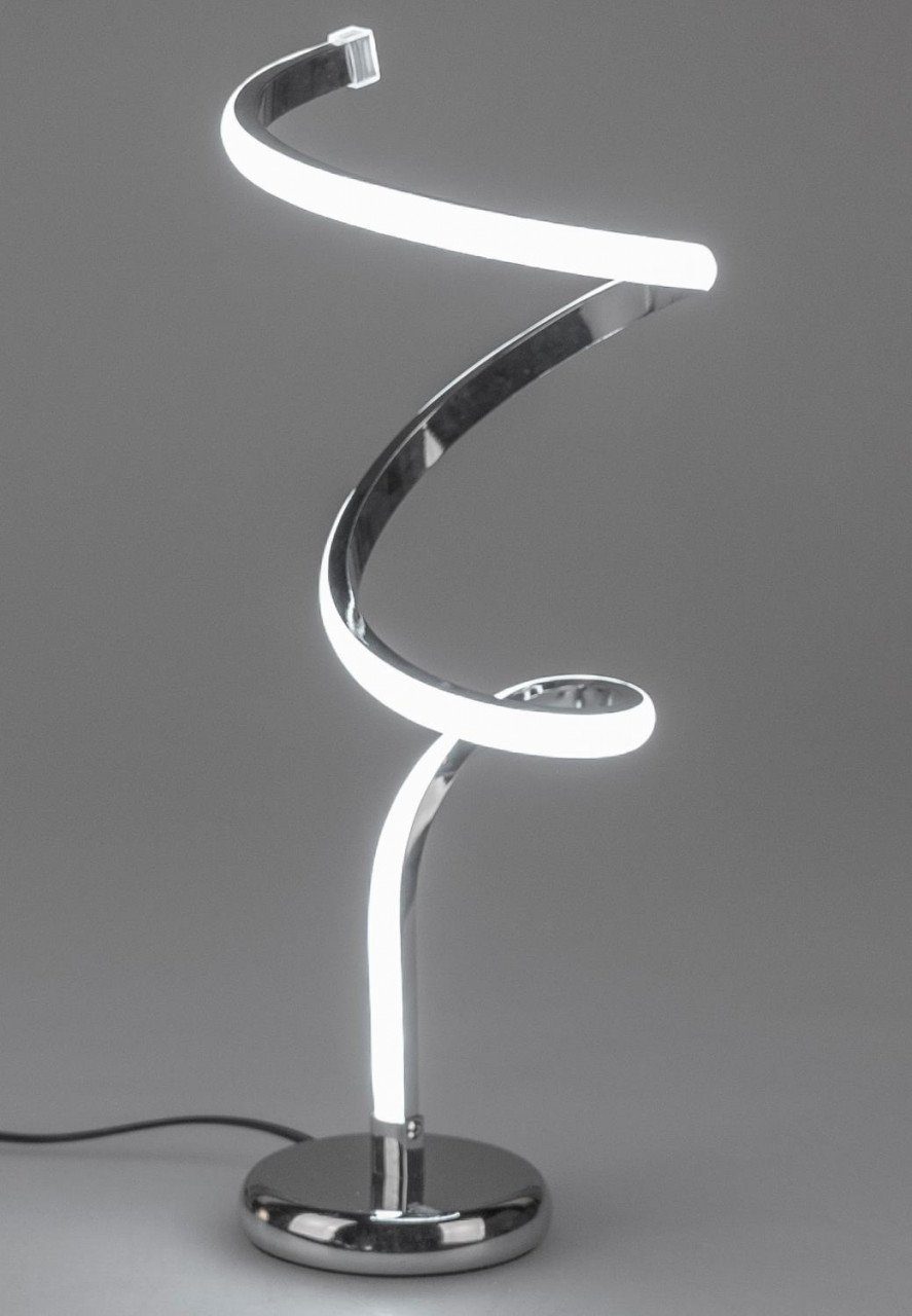 formano Metall Tischleuchte Lichtband, D:18cm LED H:39cm Silber