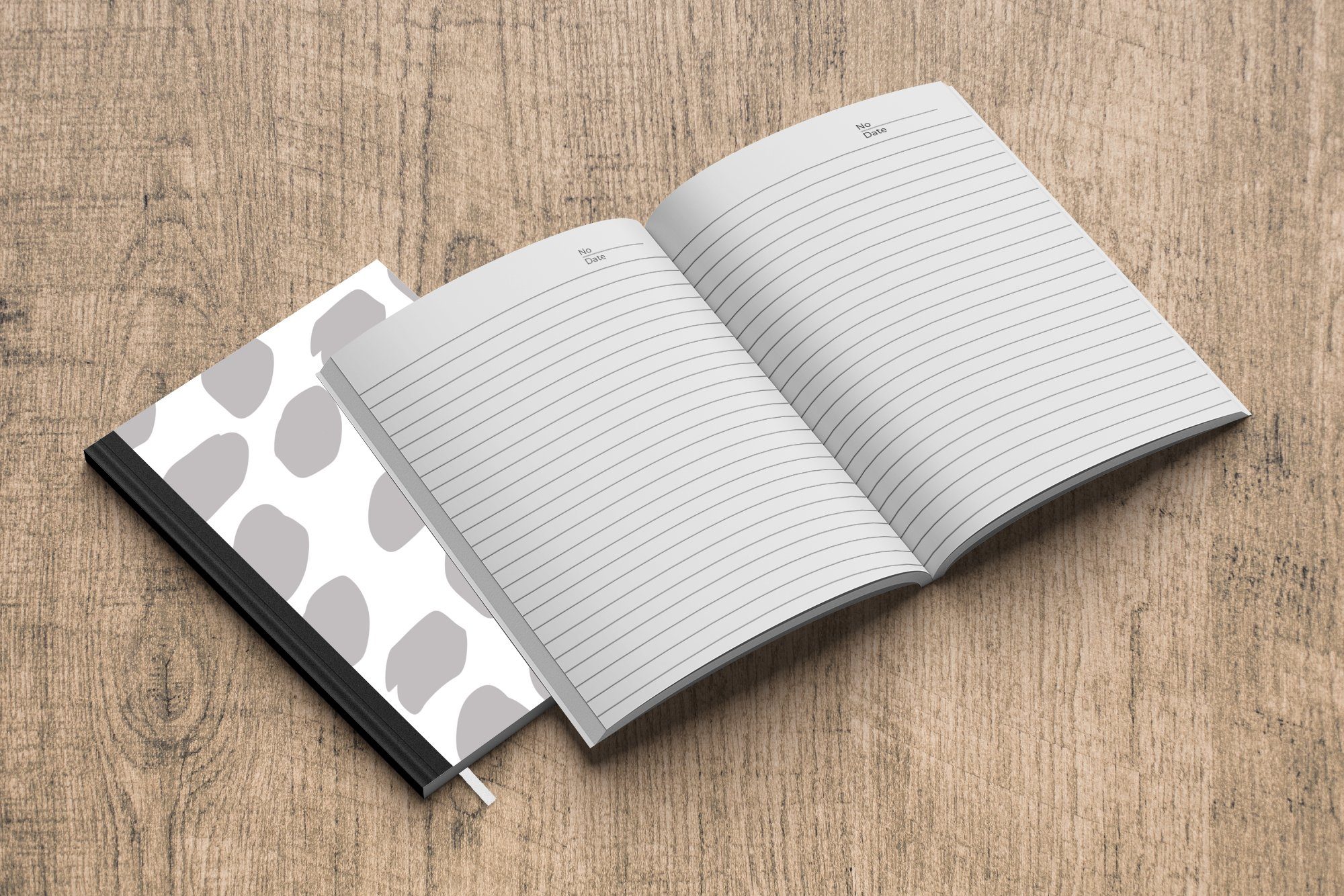 Punkten Journal, eines A5, weißem Notizheft, auf grauen Merkzettel, Notizbuch mit Hintergrund, 98 Musters MuchoWow Illustration Tagebuch, Haushaltsbuch Seiten,