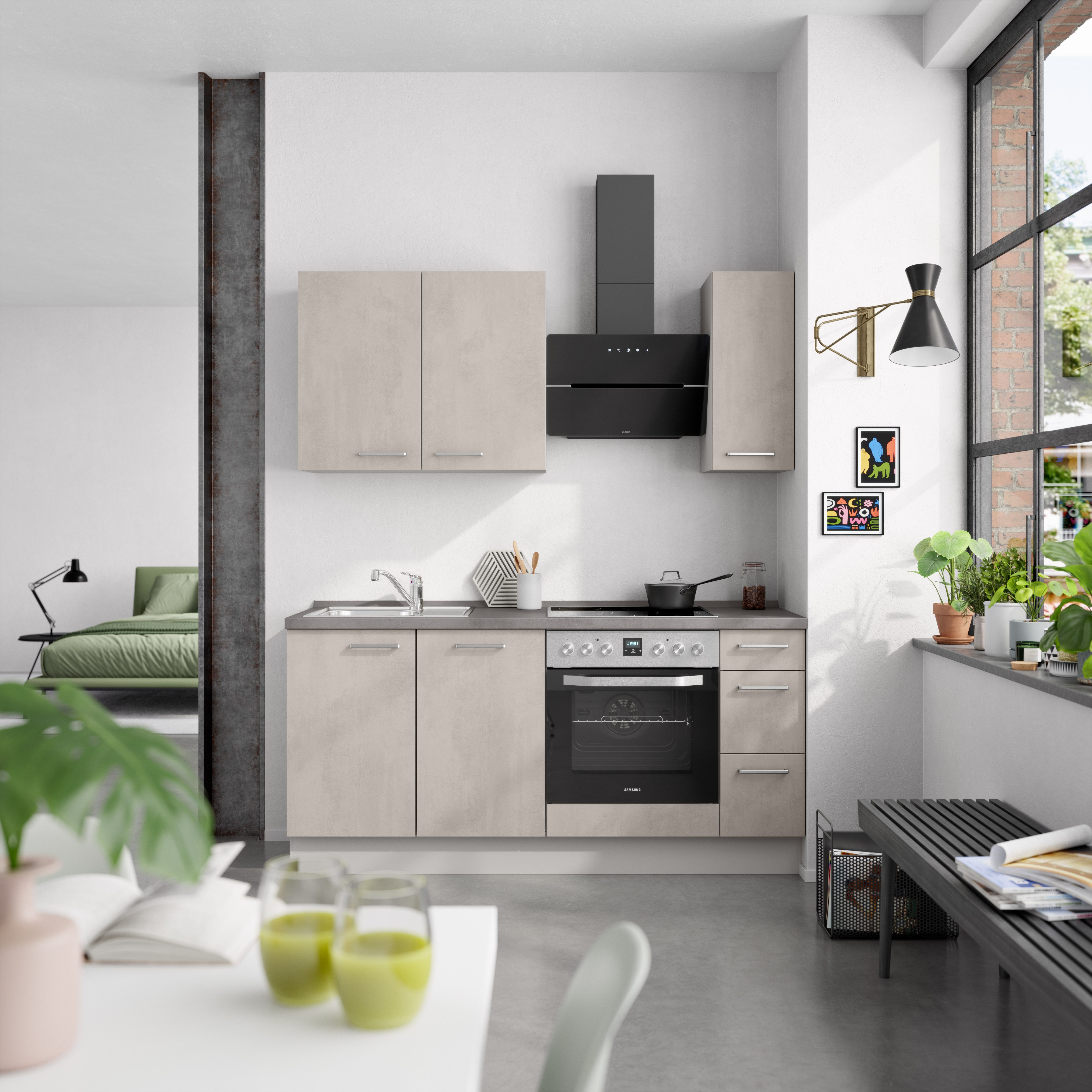 nobilia® Küchenzeile "Riva II", NEU: individuell anpassbar mit gratis Profi-Beratung, vormontiert, Breite 180 cm, Ausrichtung wählbar, wahlw. mit E-Geräten