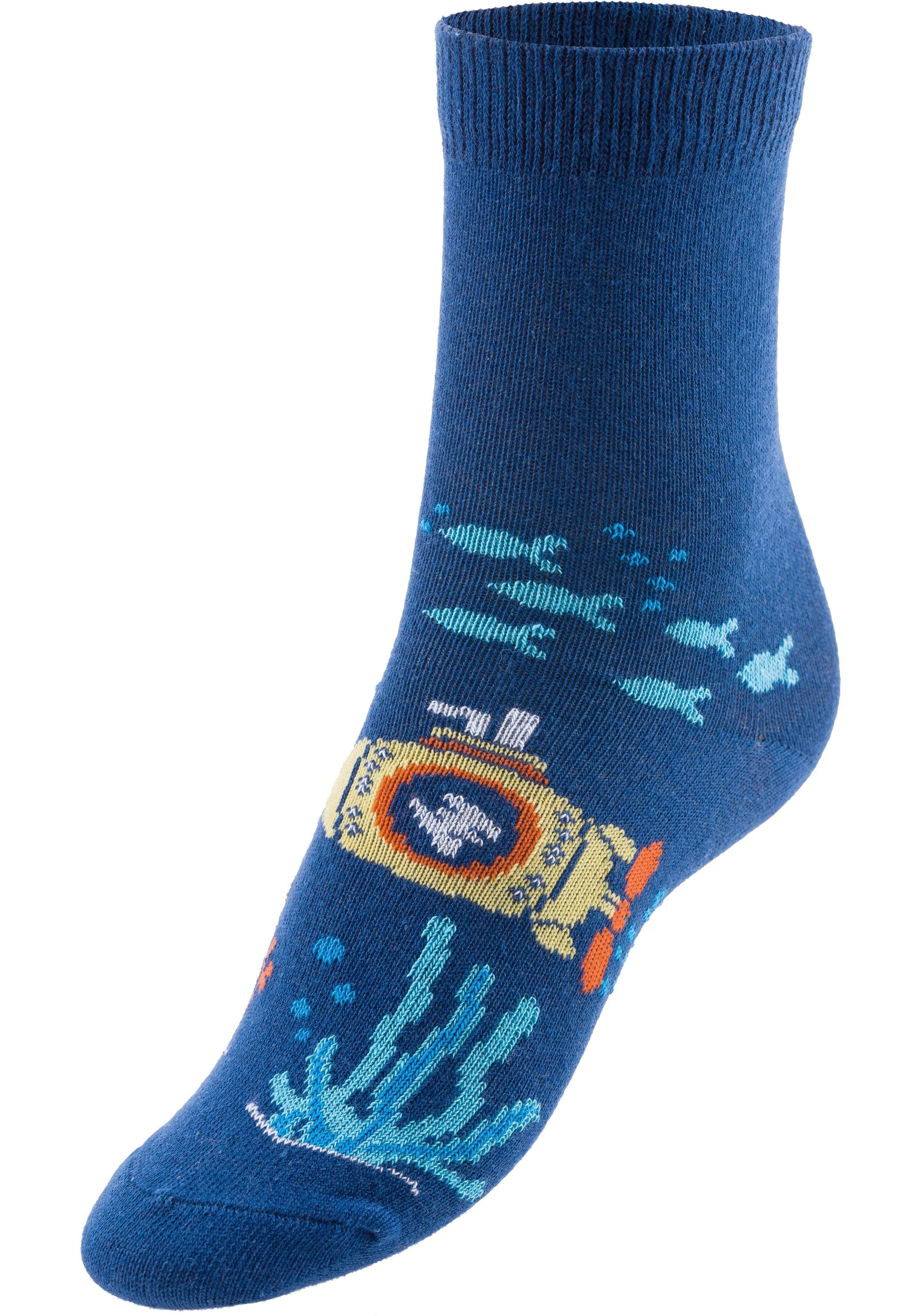 H.I.S Socken Lustige Kindersocken, maritime Designs (Packung, 5-Paar, Gr. 23-26 bis 31-34) mit Meeresmotiven, weicher Gummibund – Bild 5 von 5