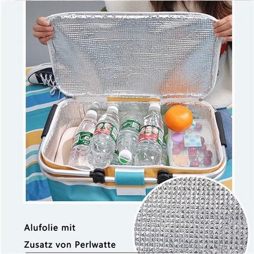 Dekorative Kühltasche 25L Kühltasche Picknickkorb, Große isolierte Lunchtasche, Klappbar