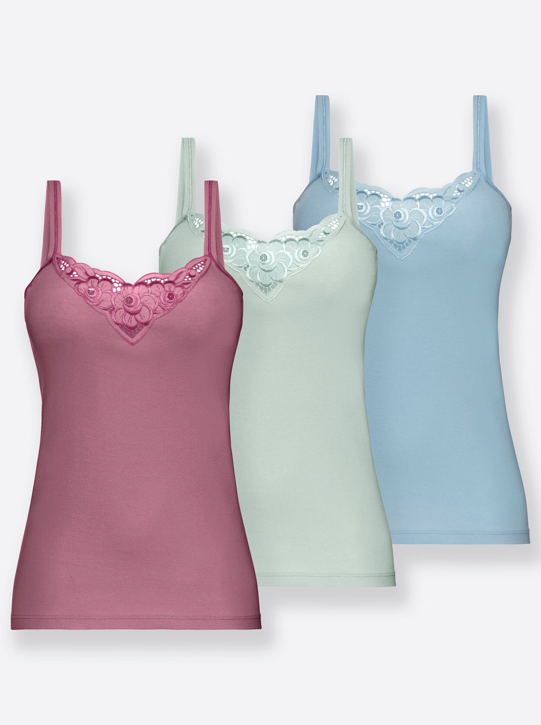 Witt Achselhemd Trägerhemd Ärmellos (3-St) Ohne Bügel günstig online kaufen