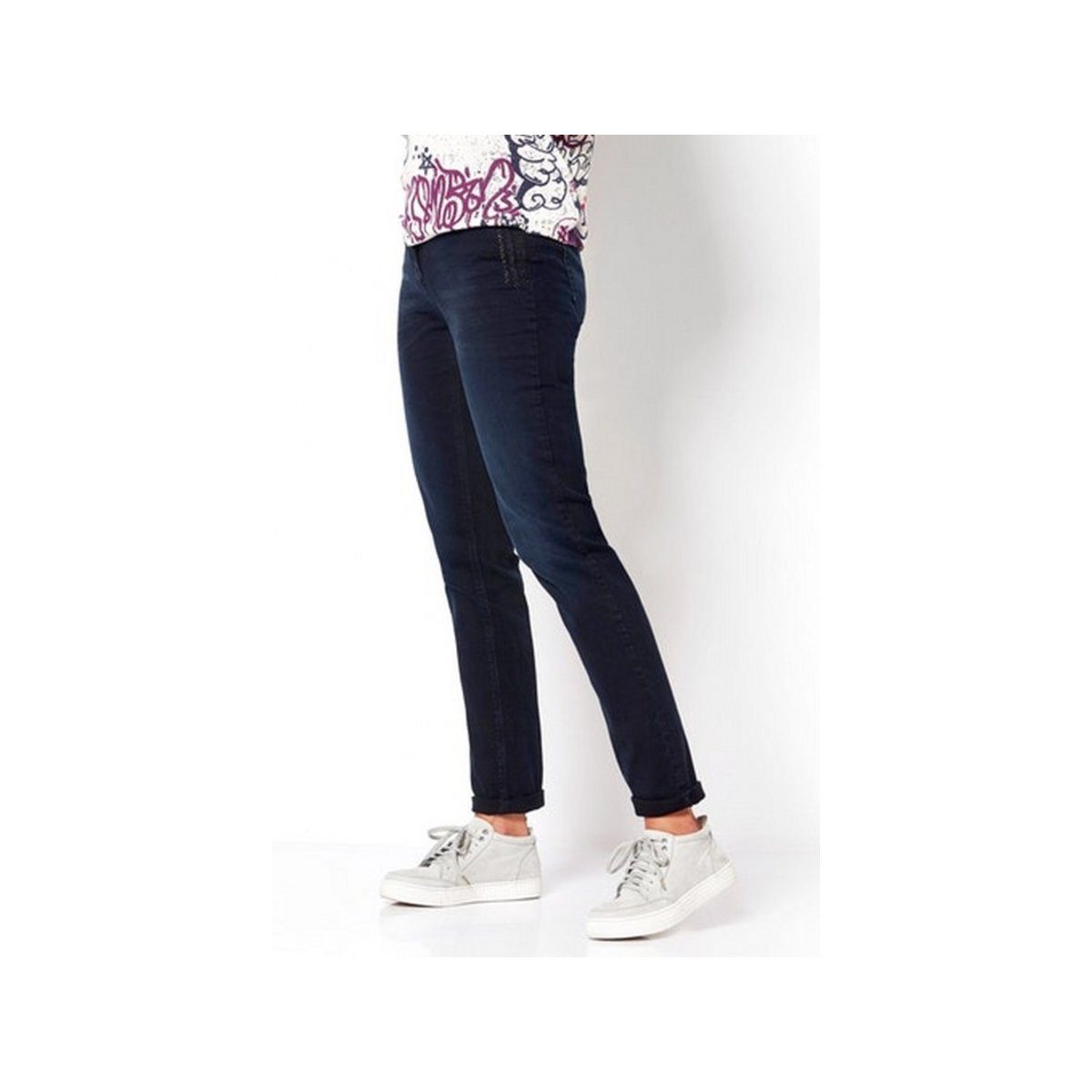 schwarz 5-Pocket-Jeans (1-tlg) TONI