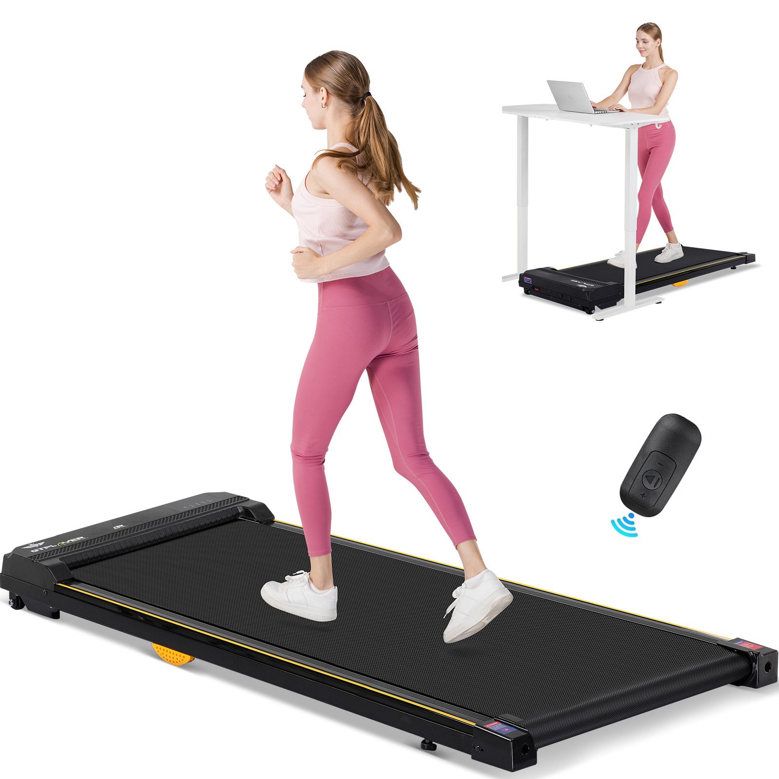 GTPLAYER Laufband Walking Pad mit Fernbedienung, 2.5HP Walking Machine mit LED-Anzeige, für Zuhause bis 6 km/h mit LED-Anzeige Kompaktes und leises