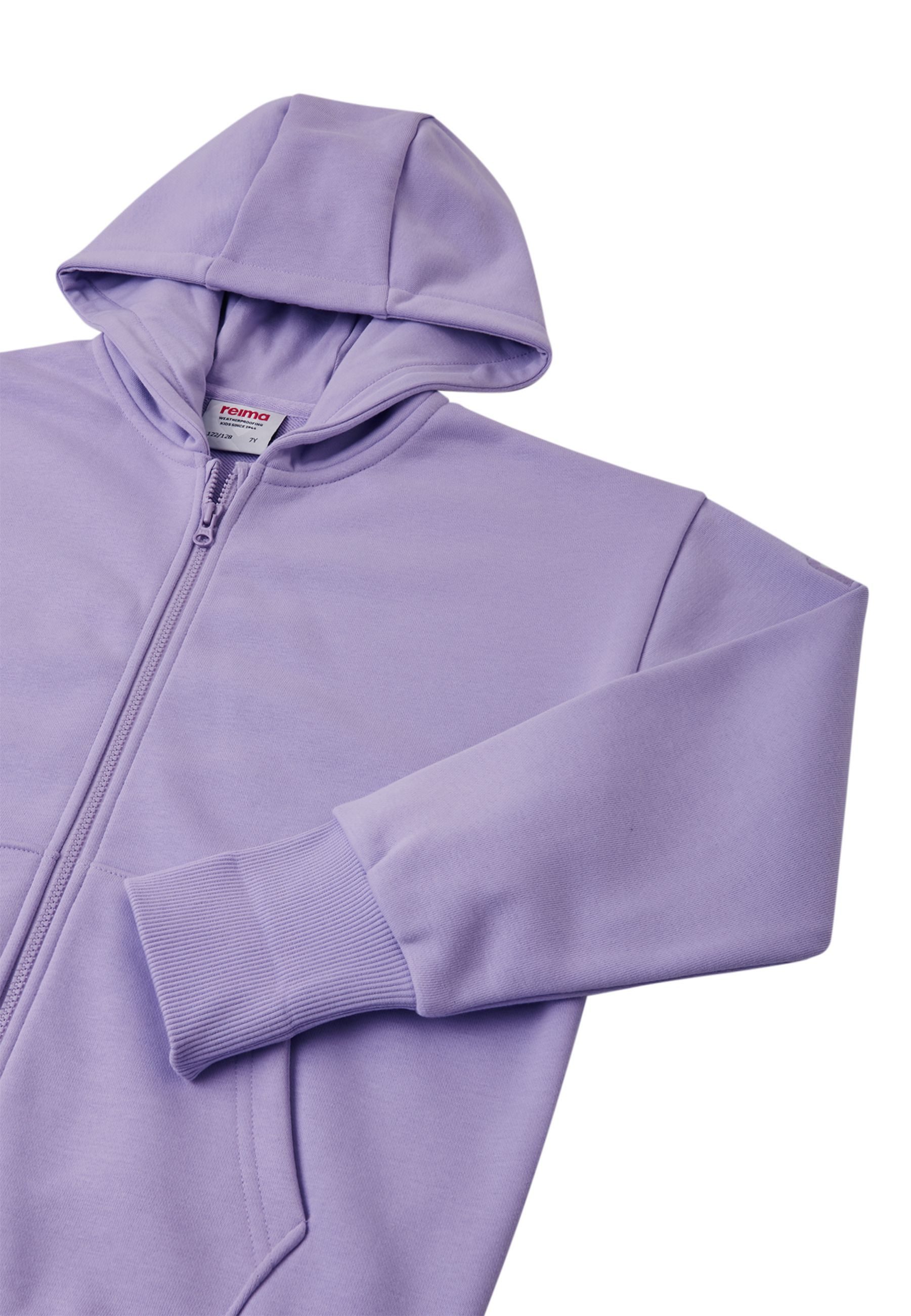 reima Sweatshirt HUPPURI Sweatjacke mit Kapuze mit Kapuze und elastischen Säumen