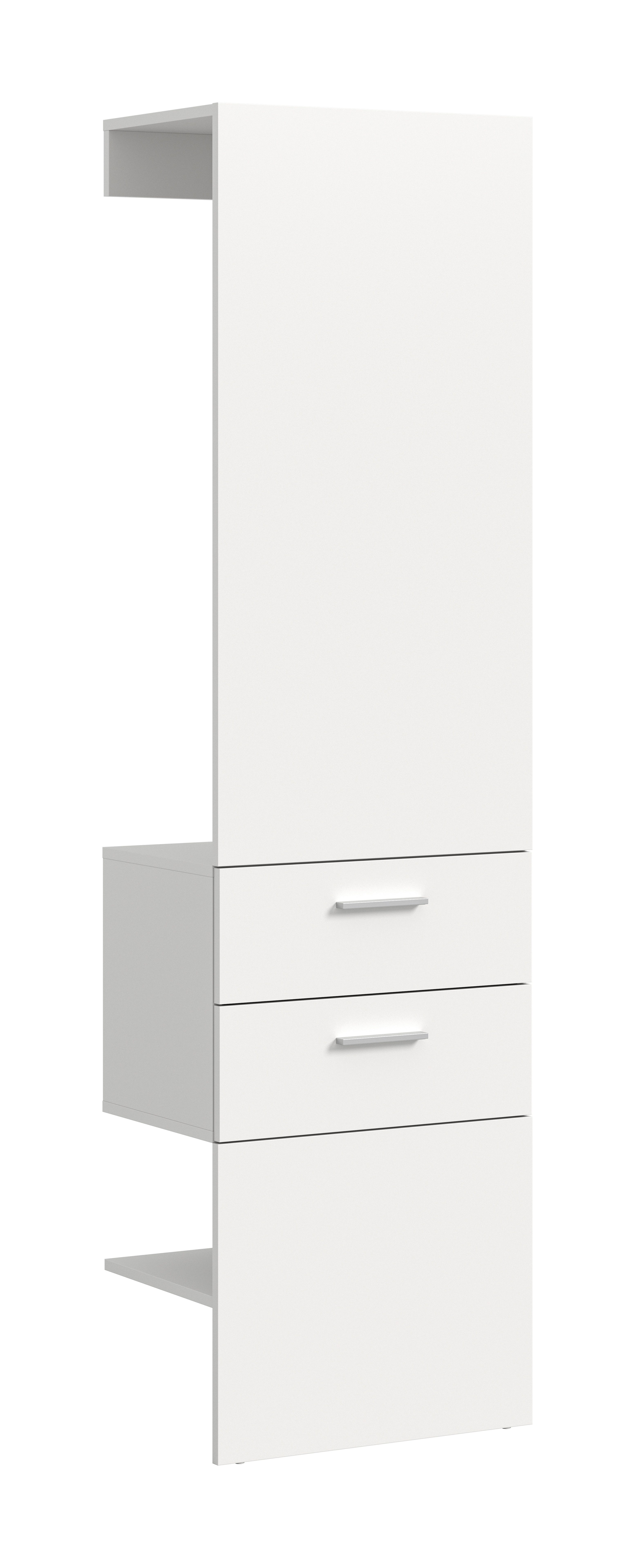 furnling Garderobenpaneel Varga (1 St), 1 Ablageboden, 1 Kleiderstange, 2 Schubladen, Höhe 190 cm, weiß