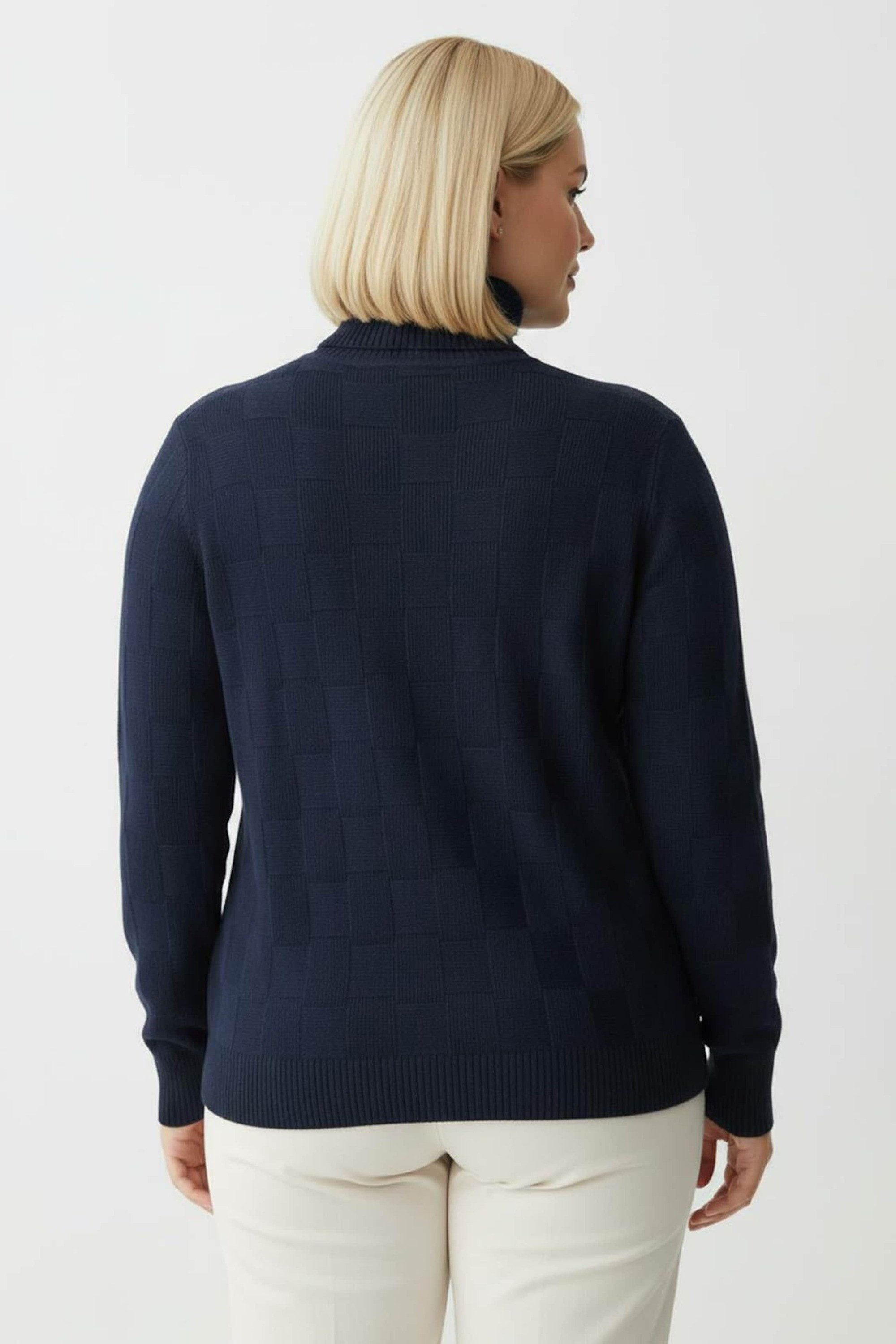Sieh an! Strickpullover Rollkragen-Pullover Langarm Struktur