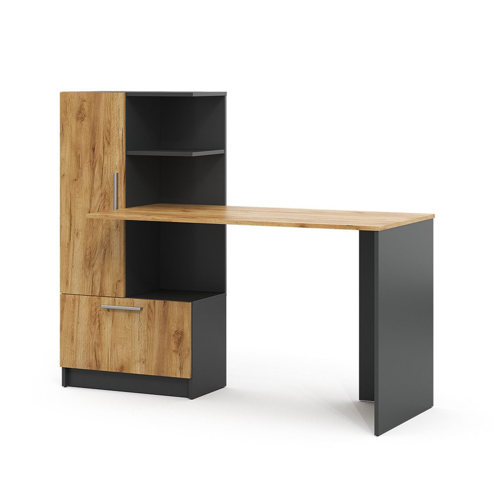 Vicco Schreibtisch Tomy, Anthrazit/Goldkraft Eiche, 150 günstig online kaufen