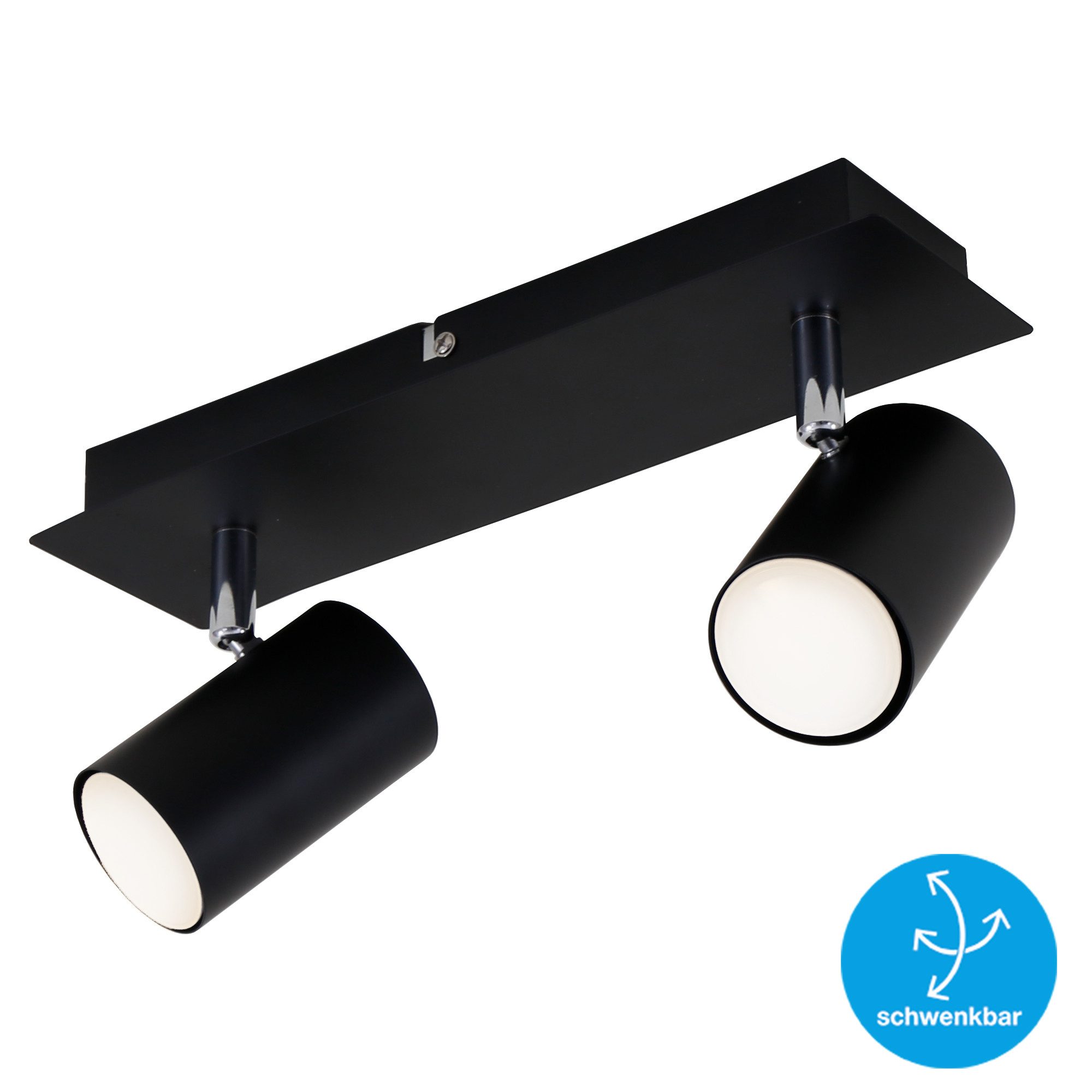Briloner Leuchten Deckenspot LED Wandlampe Innen Wohnzimmer GU10, exkl. Leuchtmittel, ohne Leuchtmittel, 2700K - Extra - Warmweiß, Wandlampe, 12x8x12,3cm, Schwarz, max.40W, GU10, Innen, Wohnzimmer