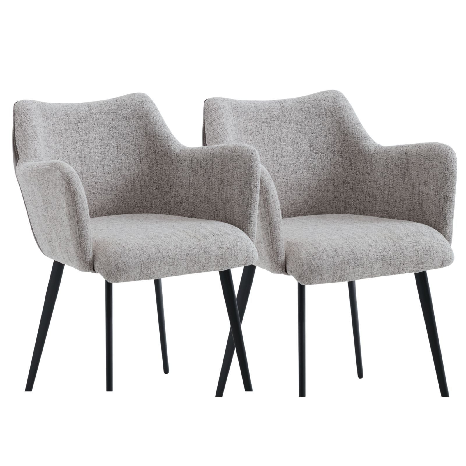 Esszimmerstuhl 2/4er Set, PU-Leder & Leinen/Kunstfell, modern für Küche/Wohnzimmer
