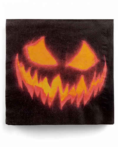 Horror-Shop Papierserviette Halloween Kürbis Servietten 20 St. als Tischdeko