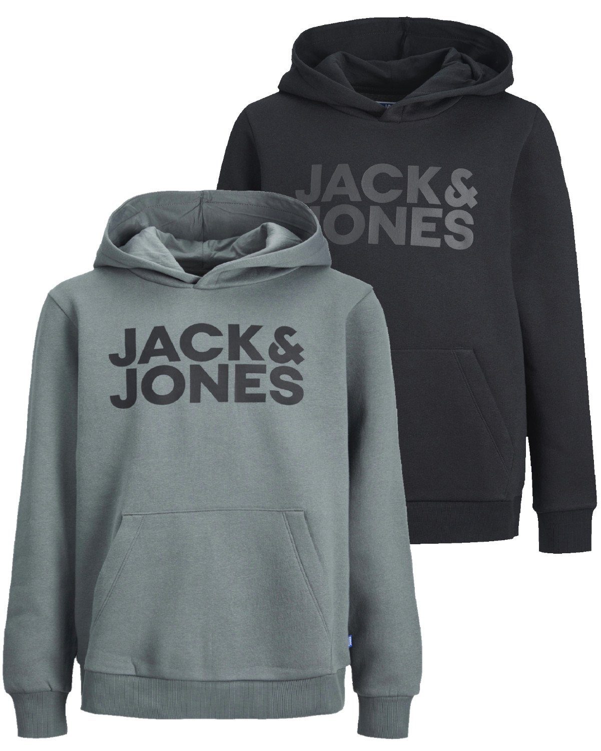 Jack & Jones Junior Kapuzenpullover (Spar Set, Doppelpack) Pullover mit Printaufdruck Doppelpack Mix 20