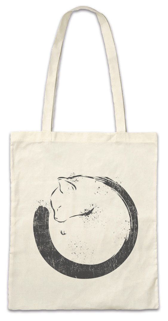 Beuteltasche Cat Circle Stofftasche Meow Kitty Kitten Cats Katze Katzen Liebe Love