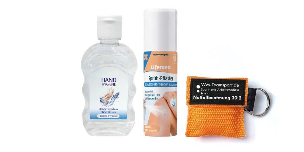 WM-Teamsport Erste-Hilfe-Koffer Sportsanitätskoffer PRO S2 DIN 13157 + Hygiene-Gel & Sprühpflaster