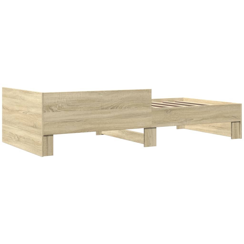 vidaXL Bett Bettgestell ohne Matratze Sonoma-Eiche 100x200 cm Holzwerkstoff – Bild 5 von 5