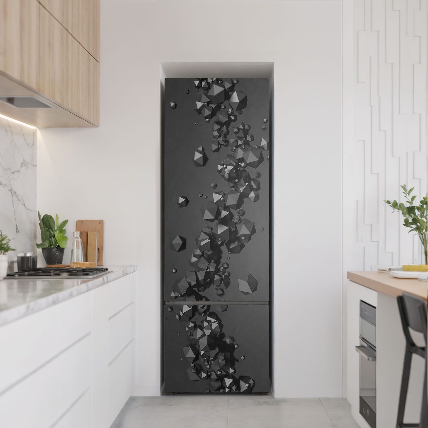 Tulup Möbelfolie Schwarz Selbstklebend Tür Kühlschrank Dekoration, Bewegte günstig online kaufen