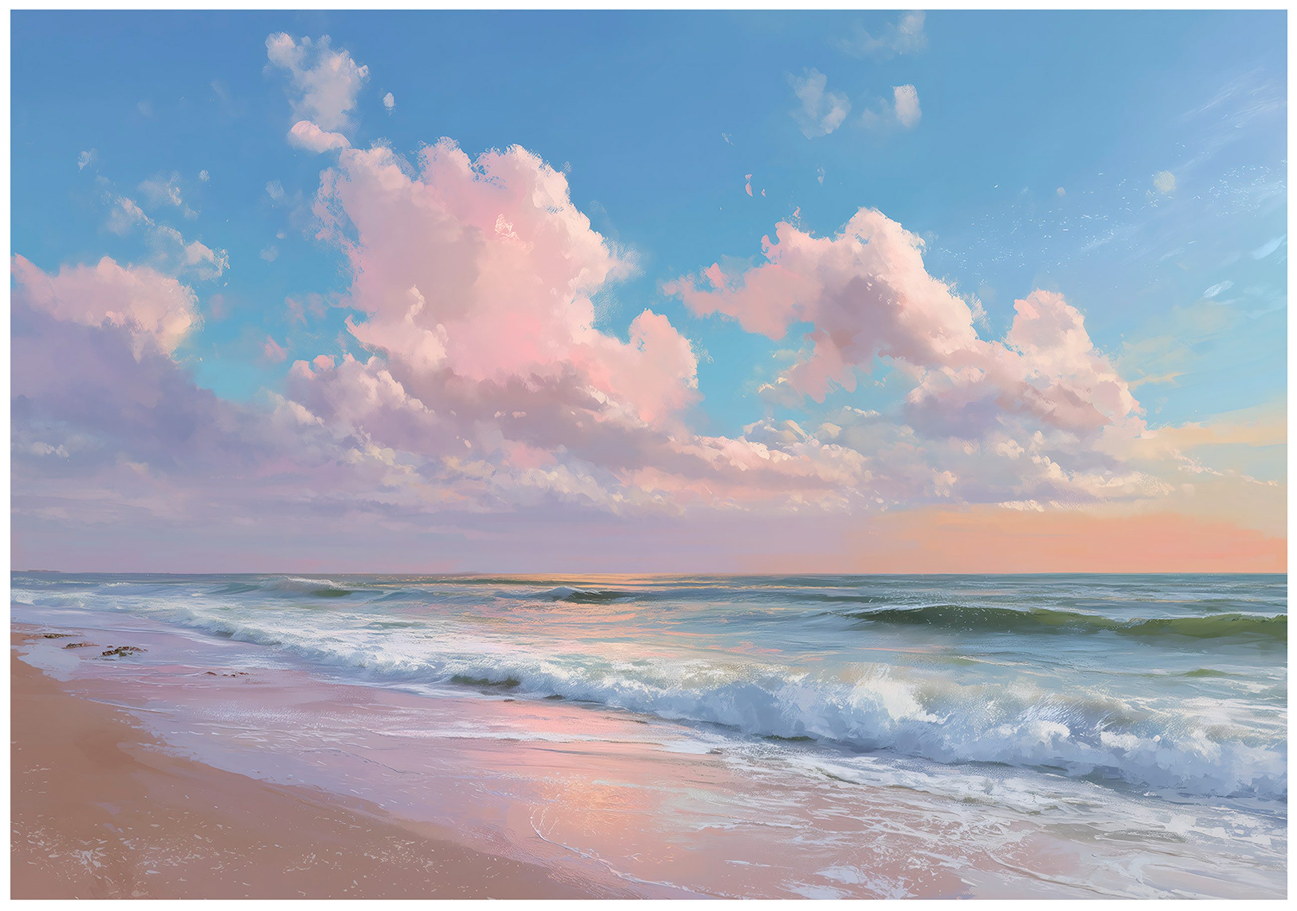 Wallarena Fototapete Strand Meer - Mehrfarbig - Modern - Vlies - Schlafzimmer, glatt, (3 St), 150x105cm