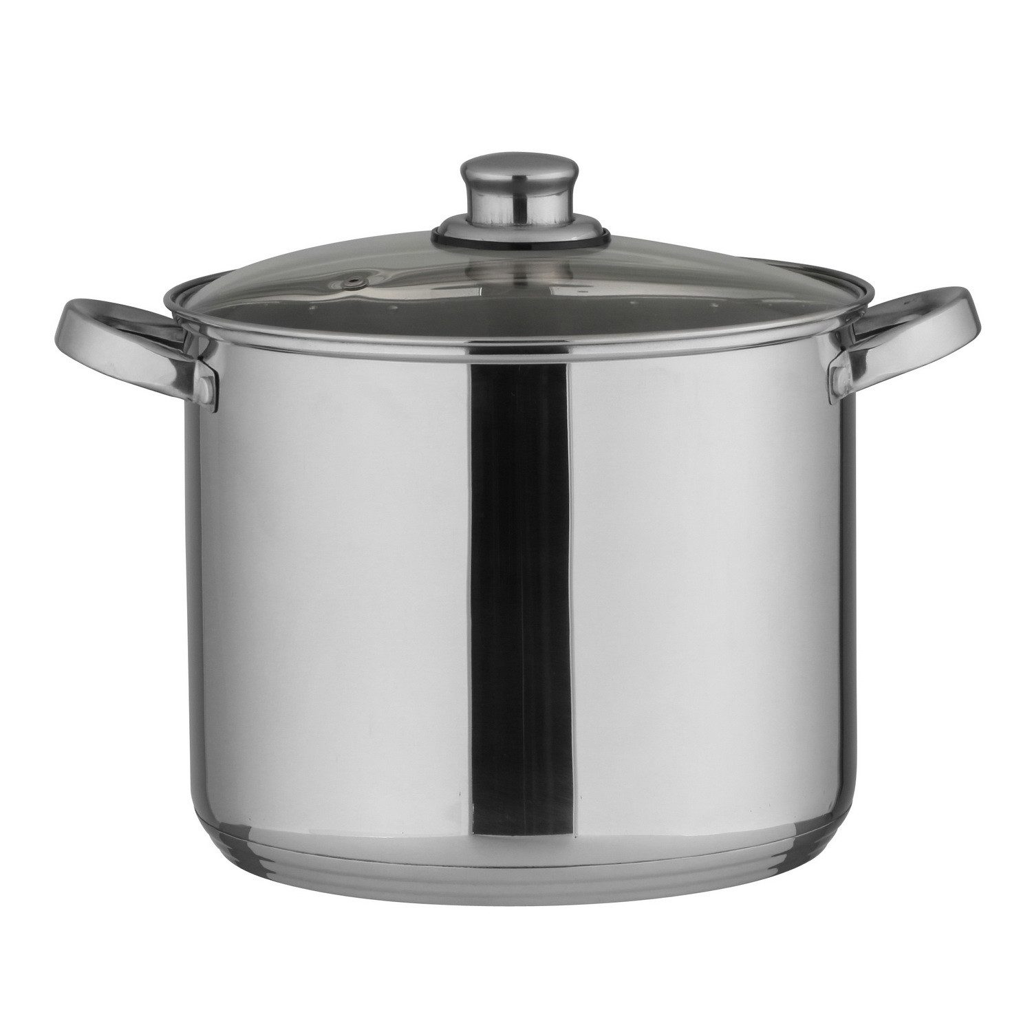 Michelino Suppentopf XL Edelstahl Großraumtopf 10 L Kochtopf Topf induktionsfähig, Edelstahl (Induktionskochtopf / Induktions-Topf, vielseitig einsetzbar als Spaghettitopf / Nudeltopf / Suppentopf u.a), inklusive Glasdeckel mit Dampfloch