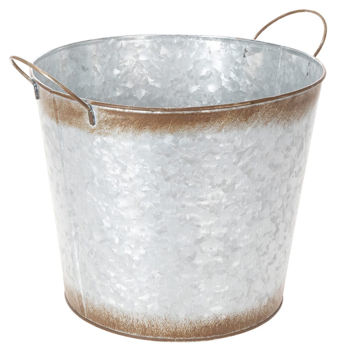 Florists Products Übertopf Pflanztopf mit Griffen, Deko-Schale, Rostdeko, Metall