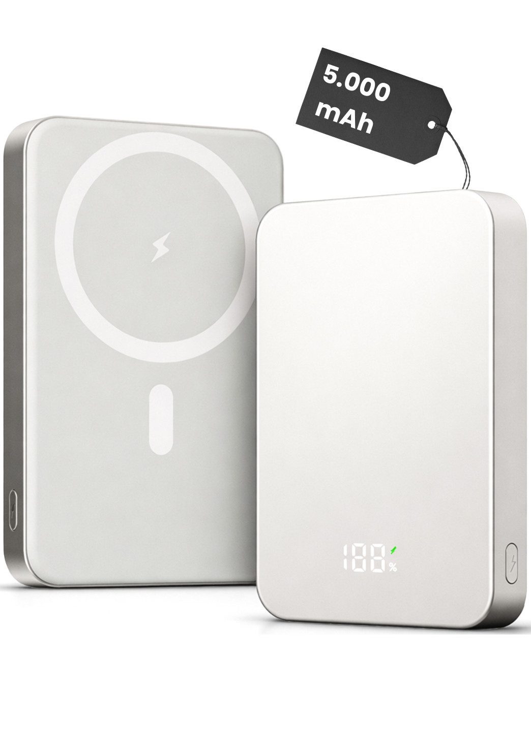 RUHE Wireless Powerbank Magnetisch Magsafe Kompatibel Extern Kabellose Powerbank Power Bank PB 10000 mAh (12 V, 1 St), USB-C 20W für iPhone 17 Pro Max/17 Pro/16/15 Pro Max/Pro/14/13/12