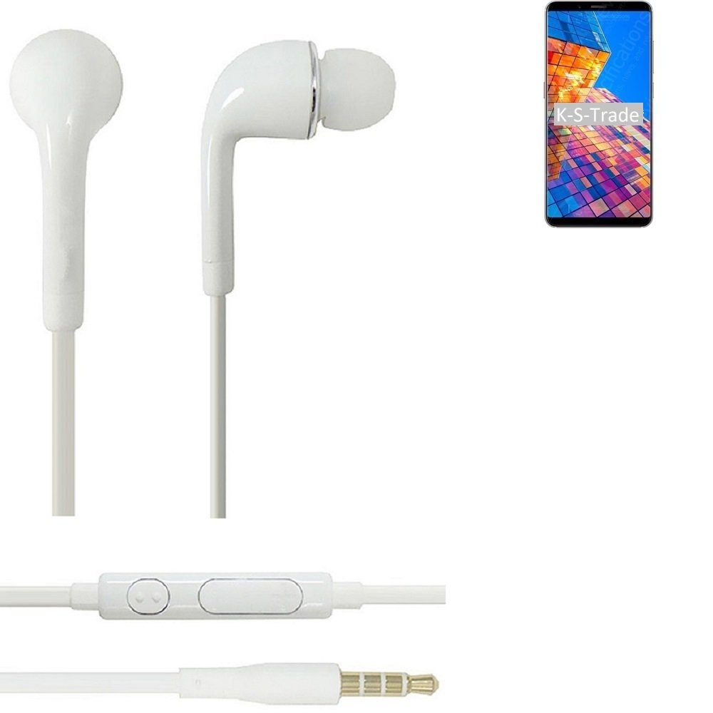 K-S-Trade für nubia mini 5G In-Ear-Kopfhörer (Kopfhörer Headset mit Mikrofon u Lautstärkeregler weiß 3,5mm)