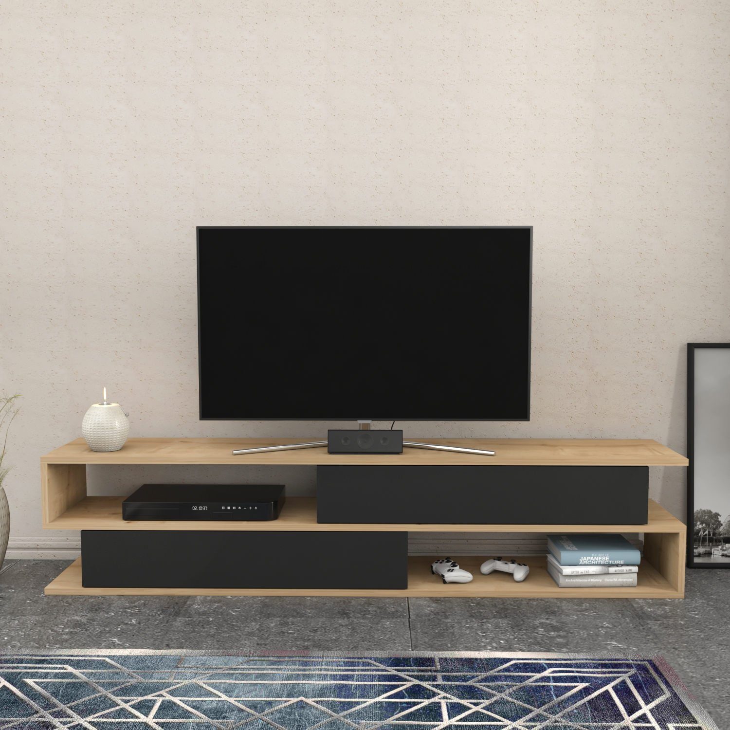 Skye Decor TV-Schrank Schränke, 38,6x160x35,3 cm, 100% Melaminbeschichtete Partikelplatte